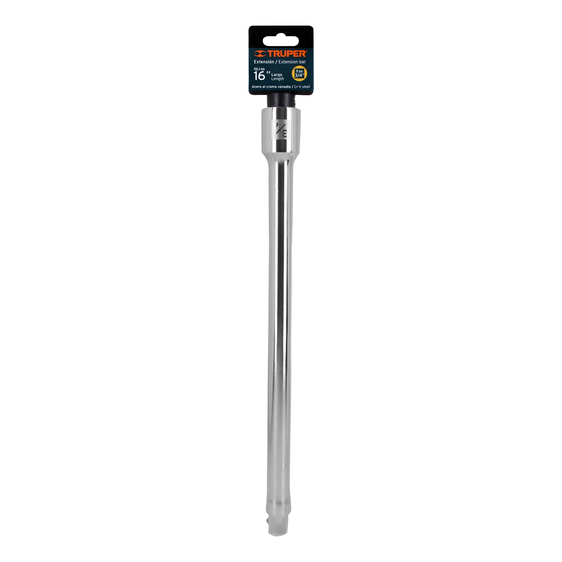 Extensión cuadro 3/4" para matraca, largo 16", Truper