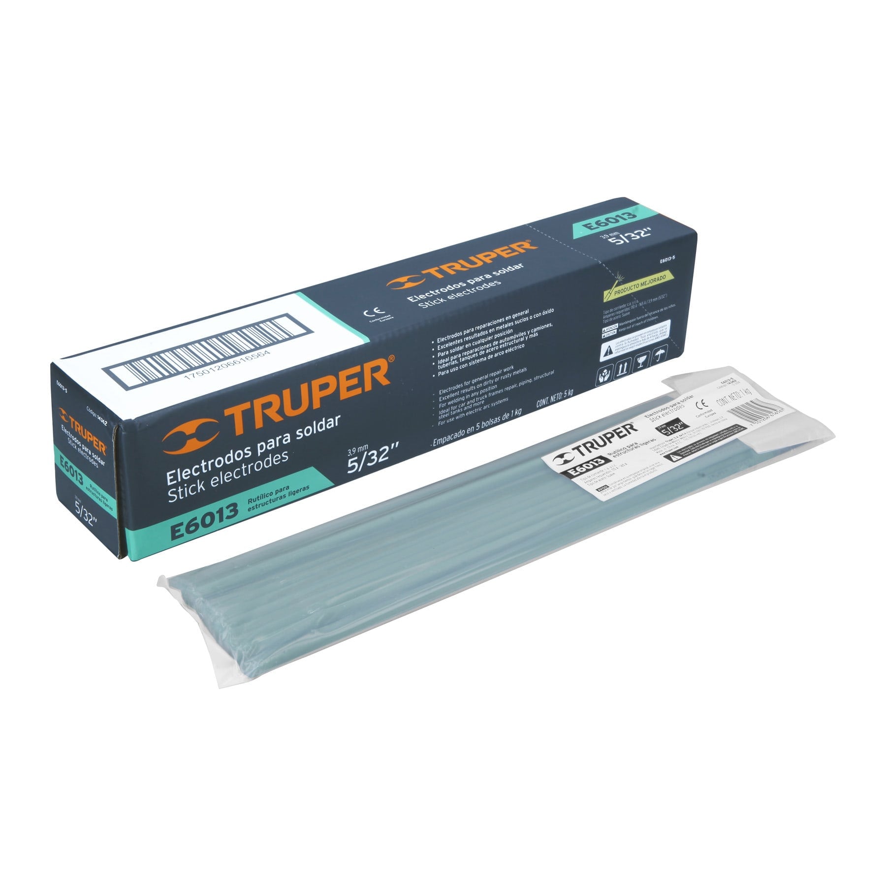 Bolsa con 1 kg de electrodos 6013 de 5/32", Truper