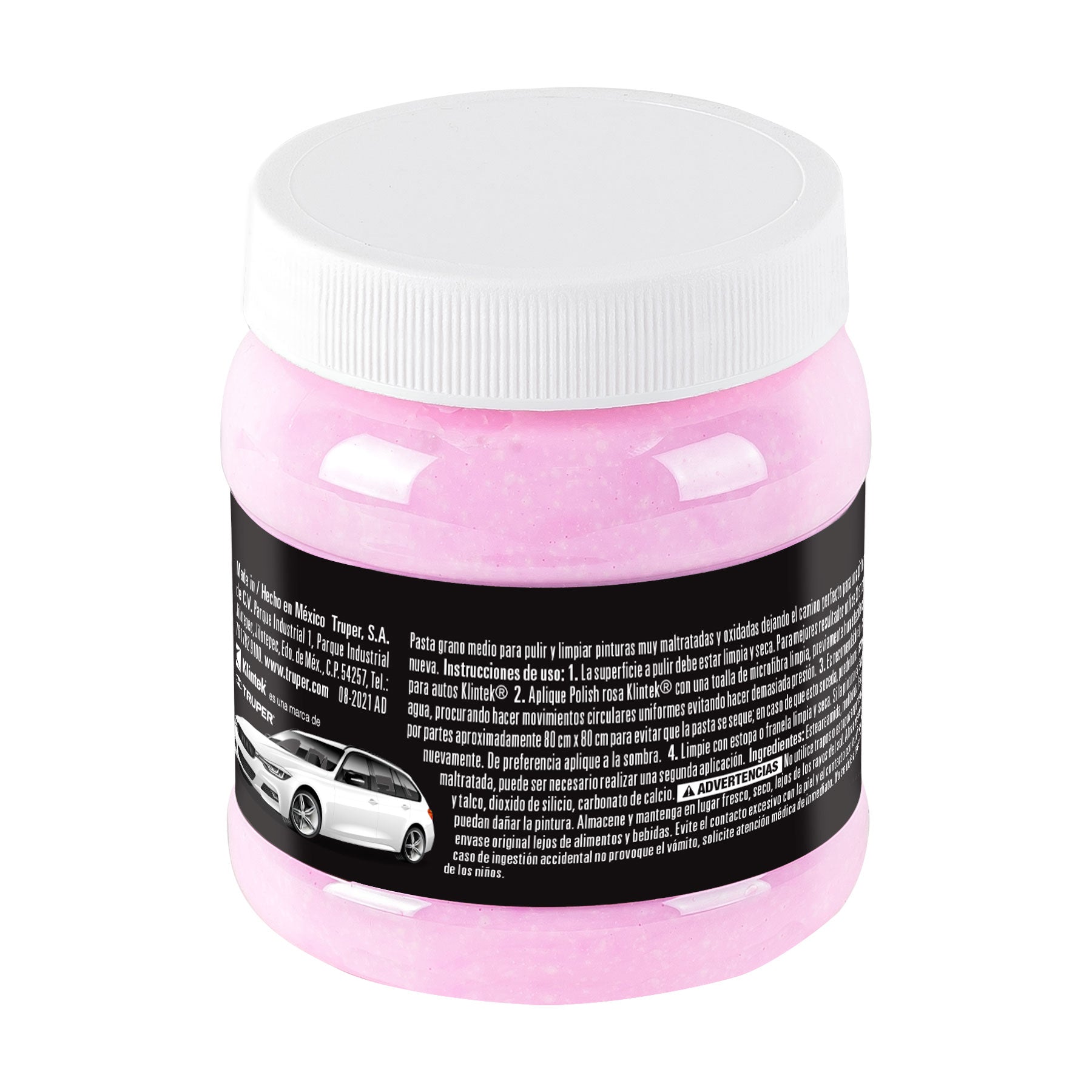Polish en pasta rosa para auto, 250 g, uso medio, Klintek