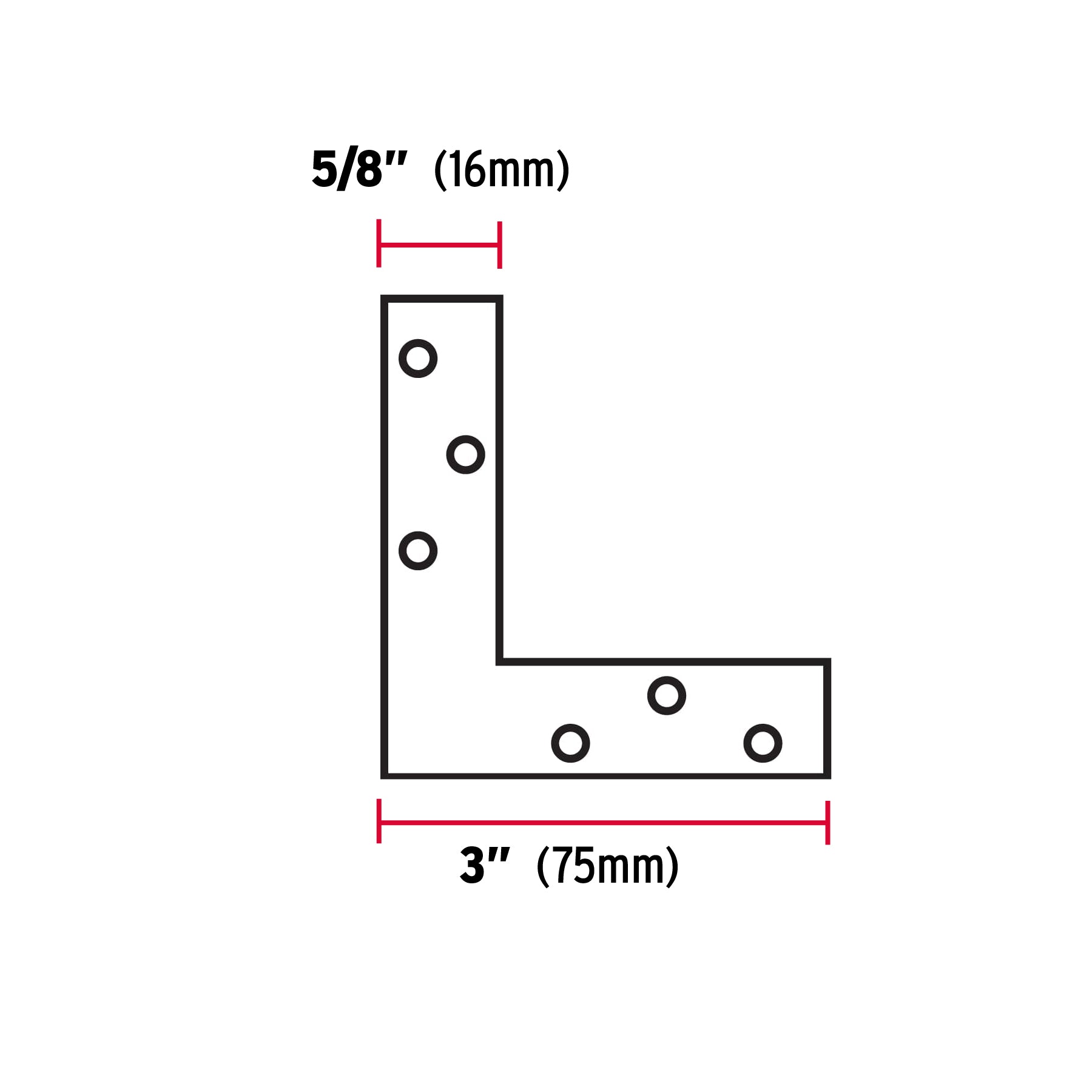 Bolsa con 24 escuadras planas cantoneras 3" x 3", Fiero