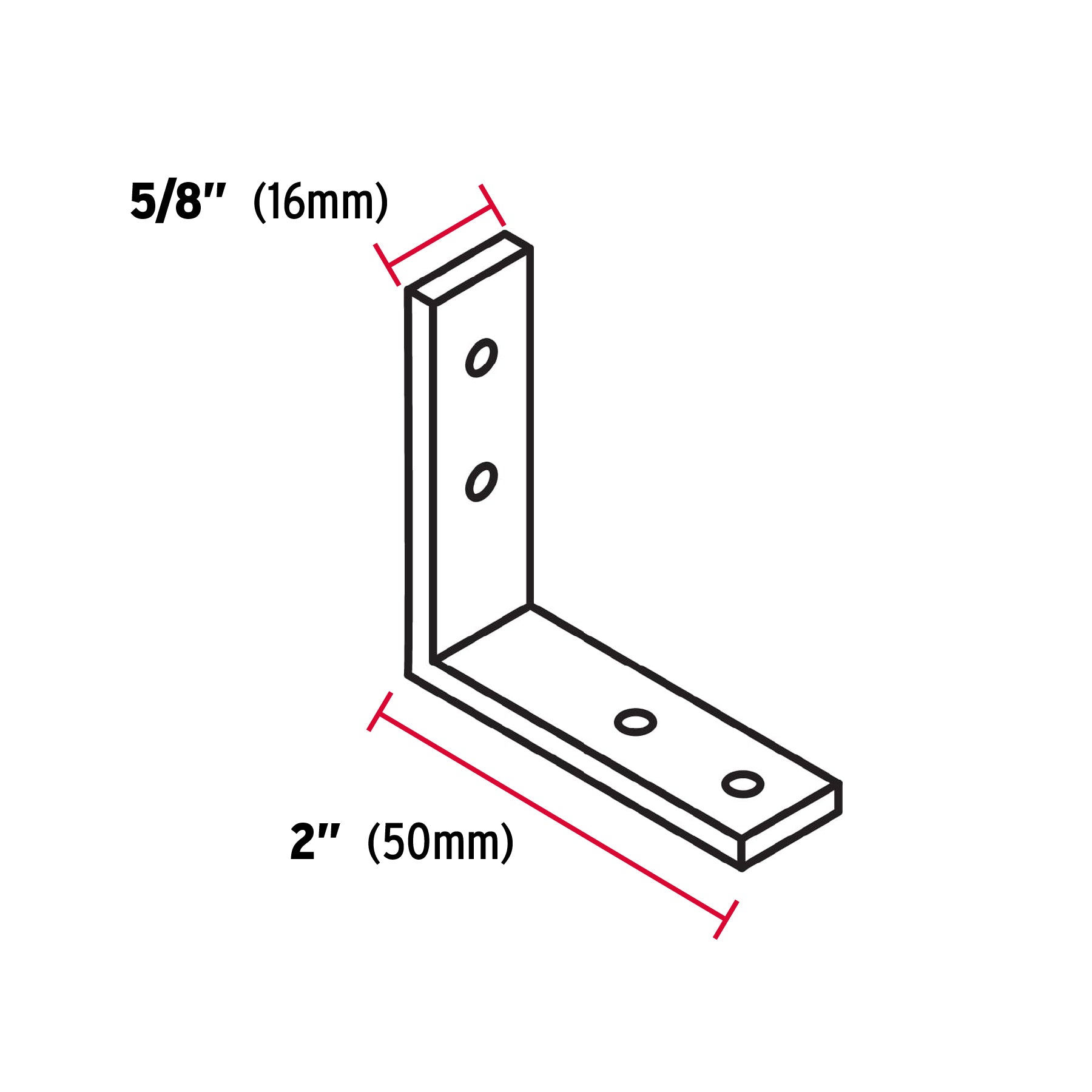 Bolsa con 24 escuadras esquineras 2" x 2", Fiero