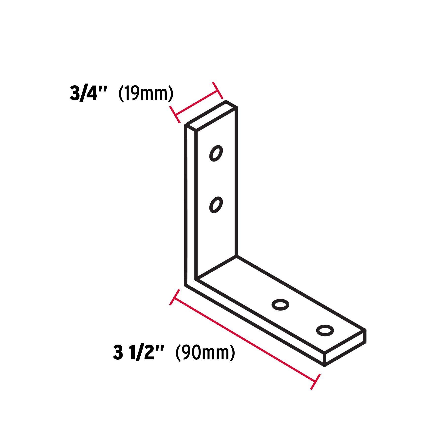 Bolsa con 24 escuadras esquineras 3-1/2" x 3-1/2", Fiero