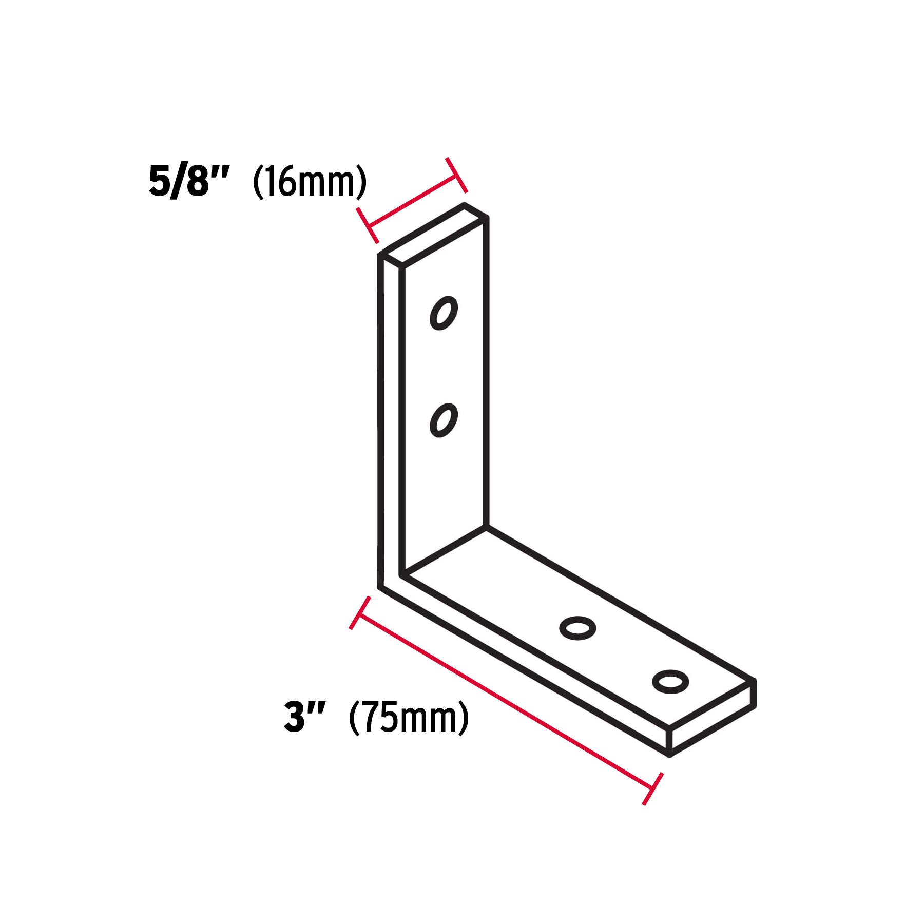 Bolsa con 24 escuadras esquineras 3" x 3", Fiero