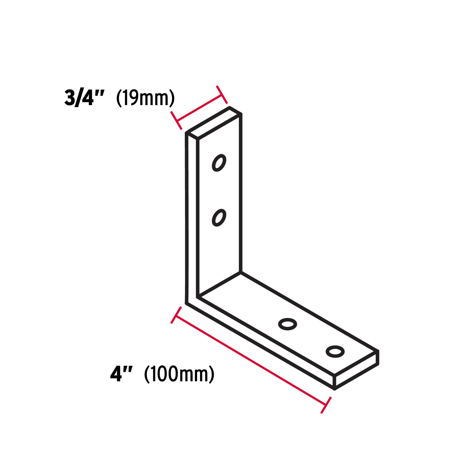 Bolsa con 24 escuadras esquineras 4" x 4", Fiero