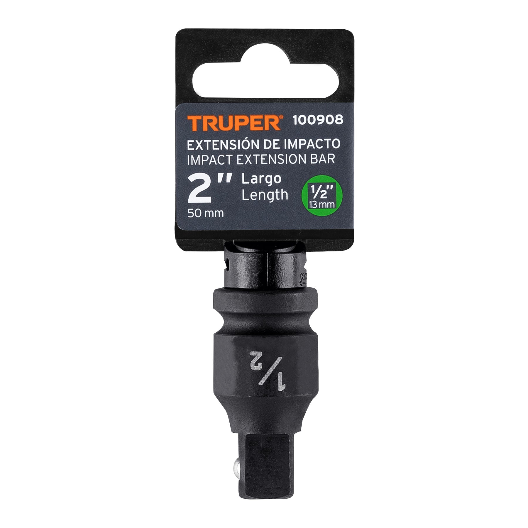 Extensión de impacto con cuadro de 1/2", largo 2", Truper