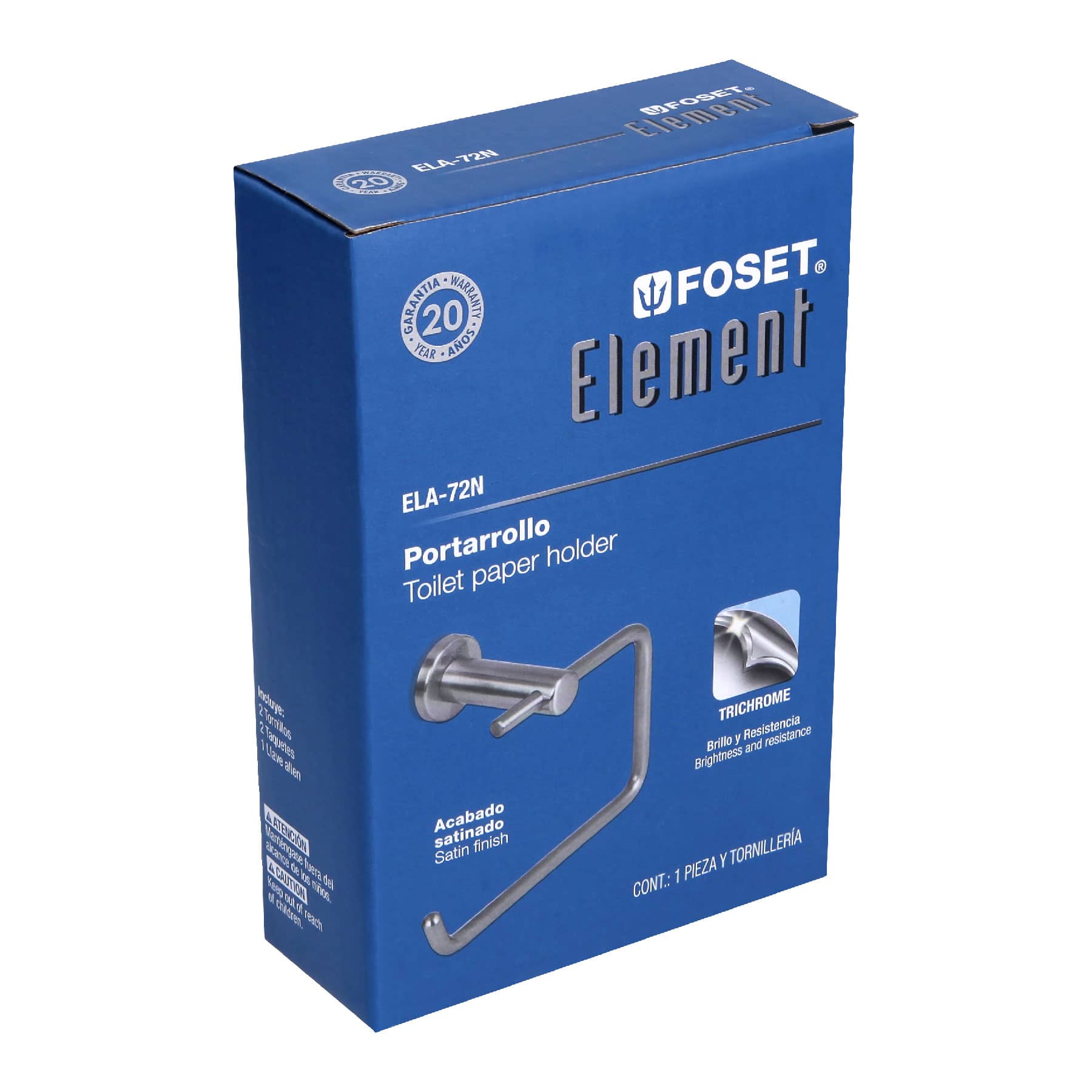 Portarrollo metálico acabado satín, Foset Element
