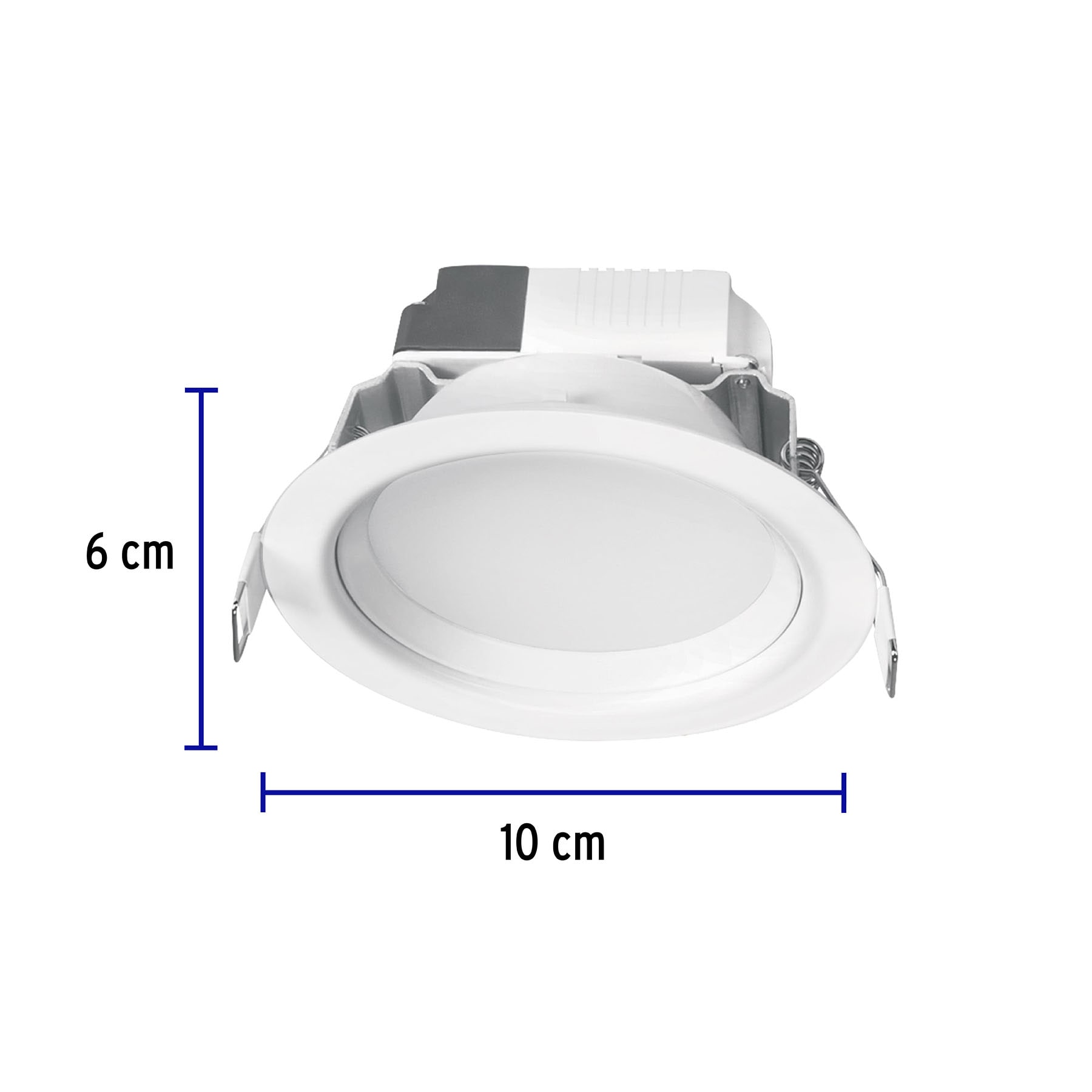 Luminario LED empotrado redondo de 5 W, luz cálida, Volteck