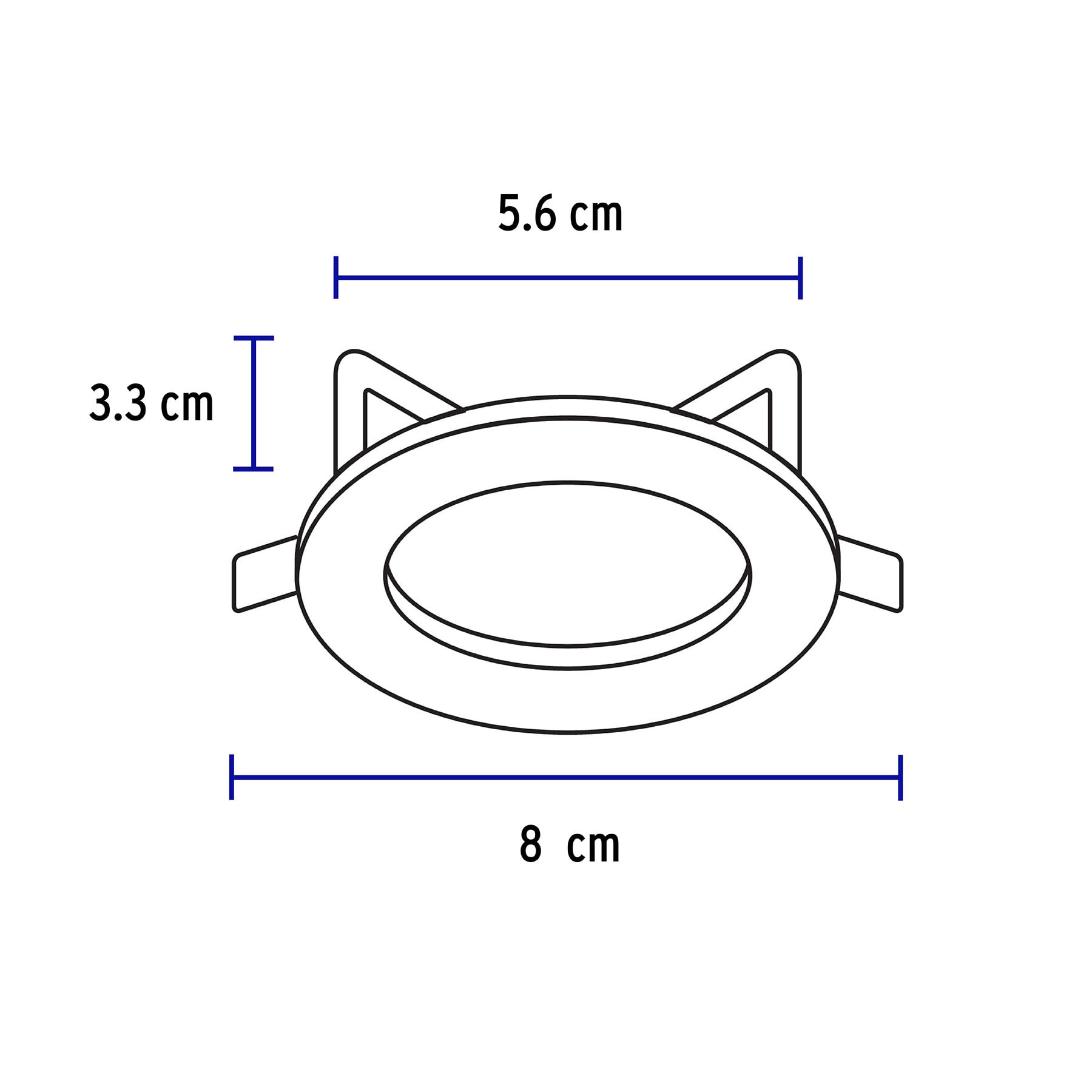 Luminario redondo negro spot fijo, lámpara no incluida