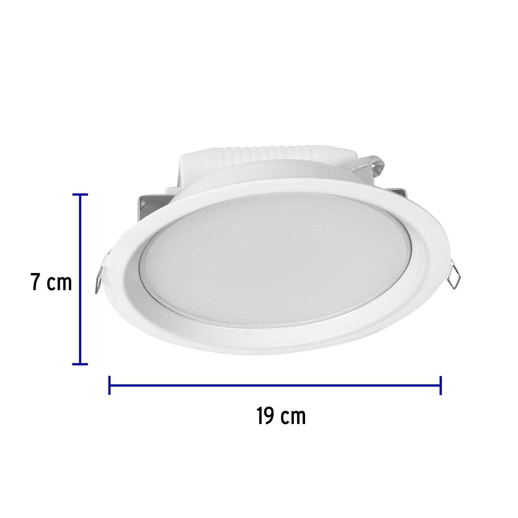 Luminario LED empotrado redondo de 12 W, luz de día, Volteck