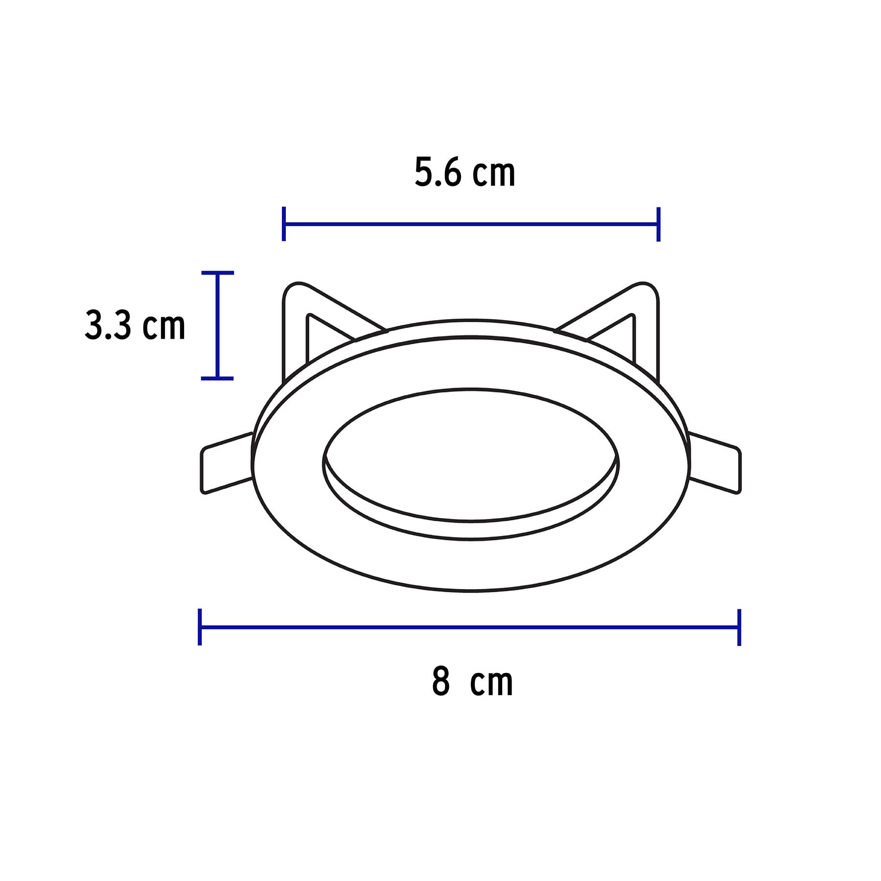 Luminario redondo satín spot fijo, lámpara no incluida