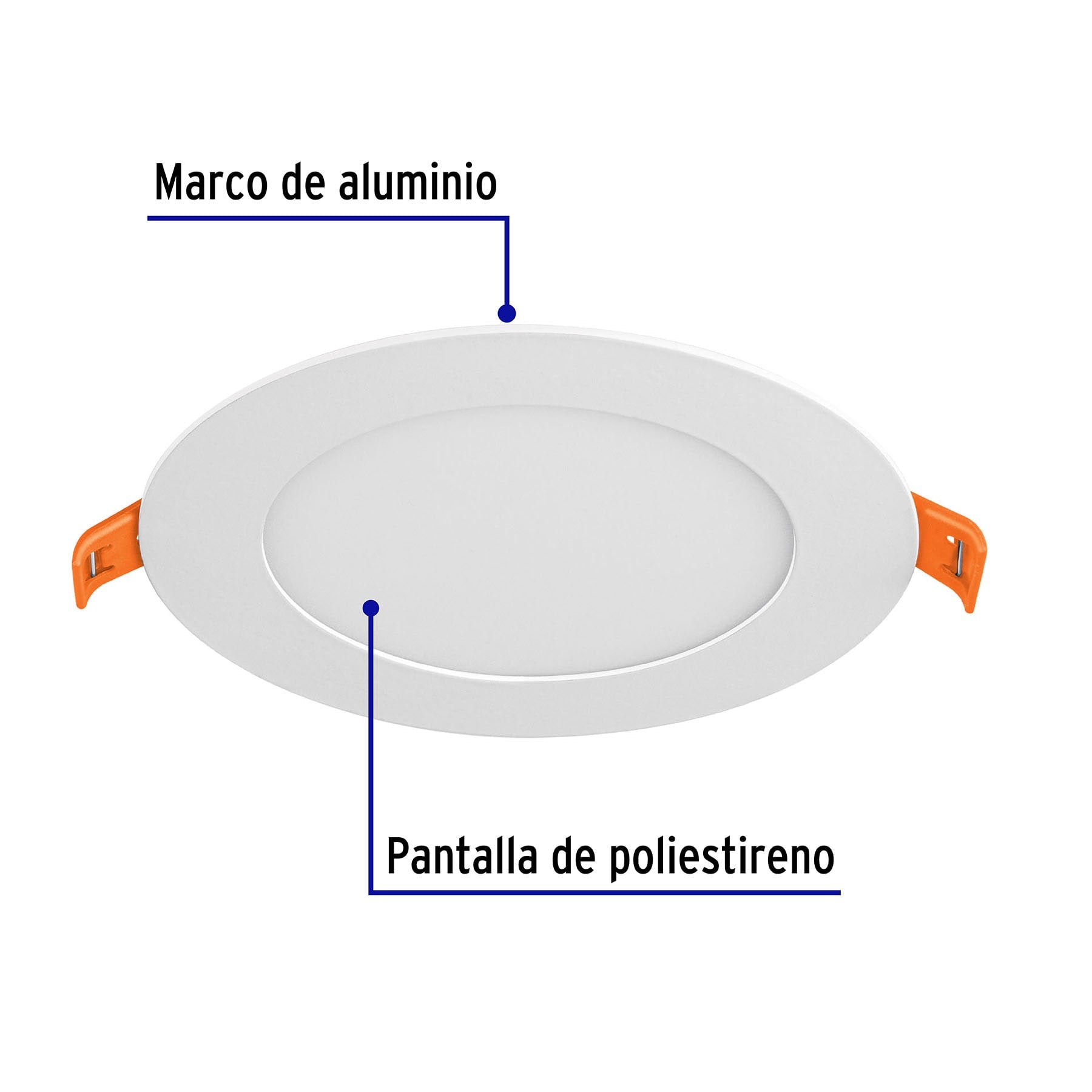 Luminario ultradelgado redondo para empotrar 6W, luz de día