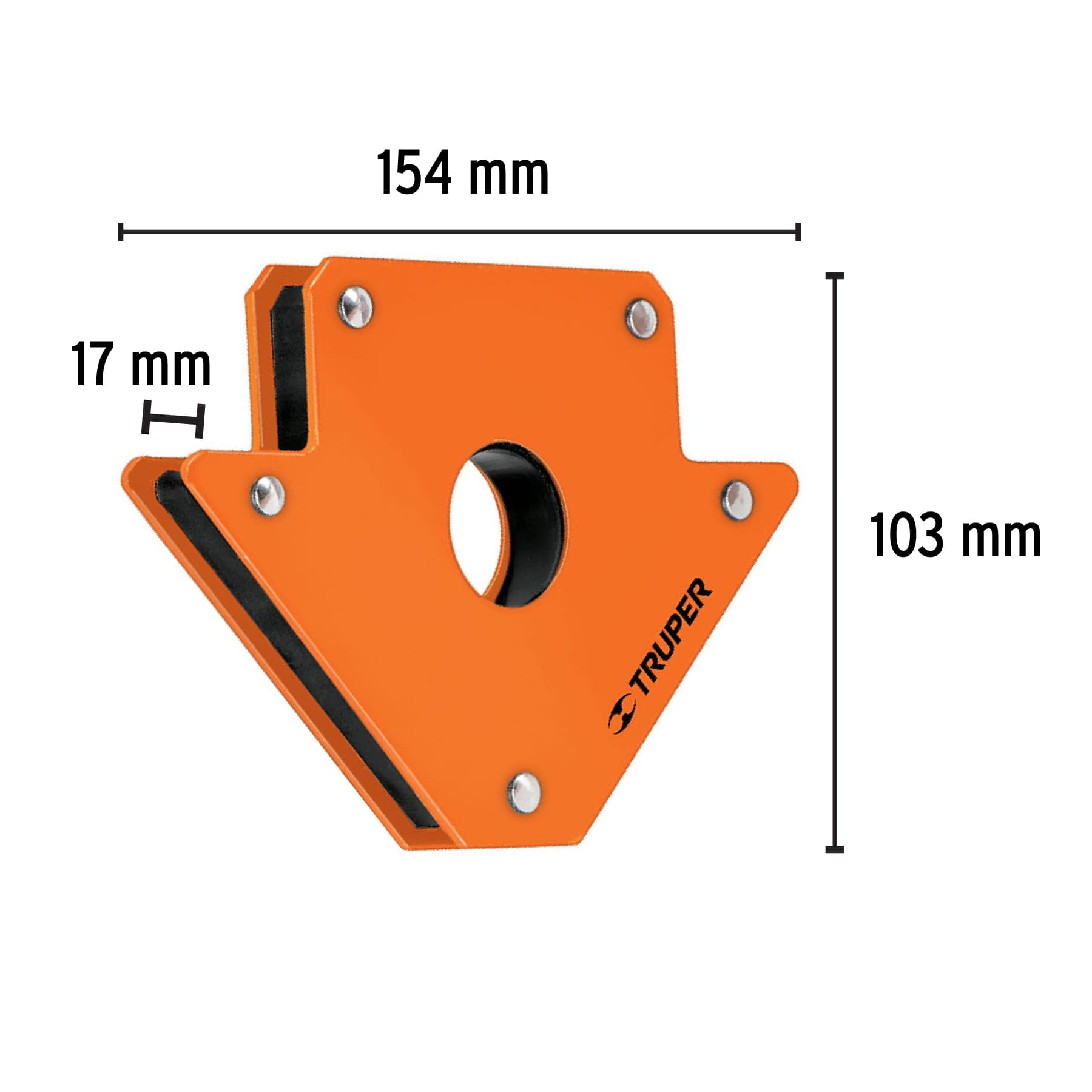 Escuadra magnética 4" para soldar, capacidad 22 kg, Truper