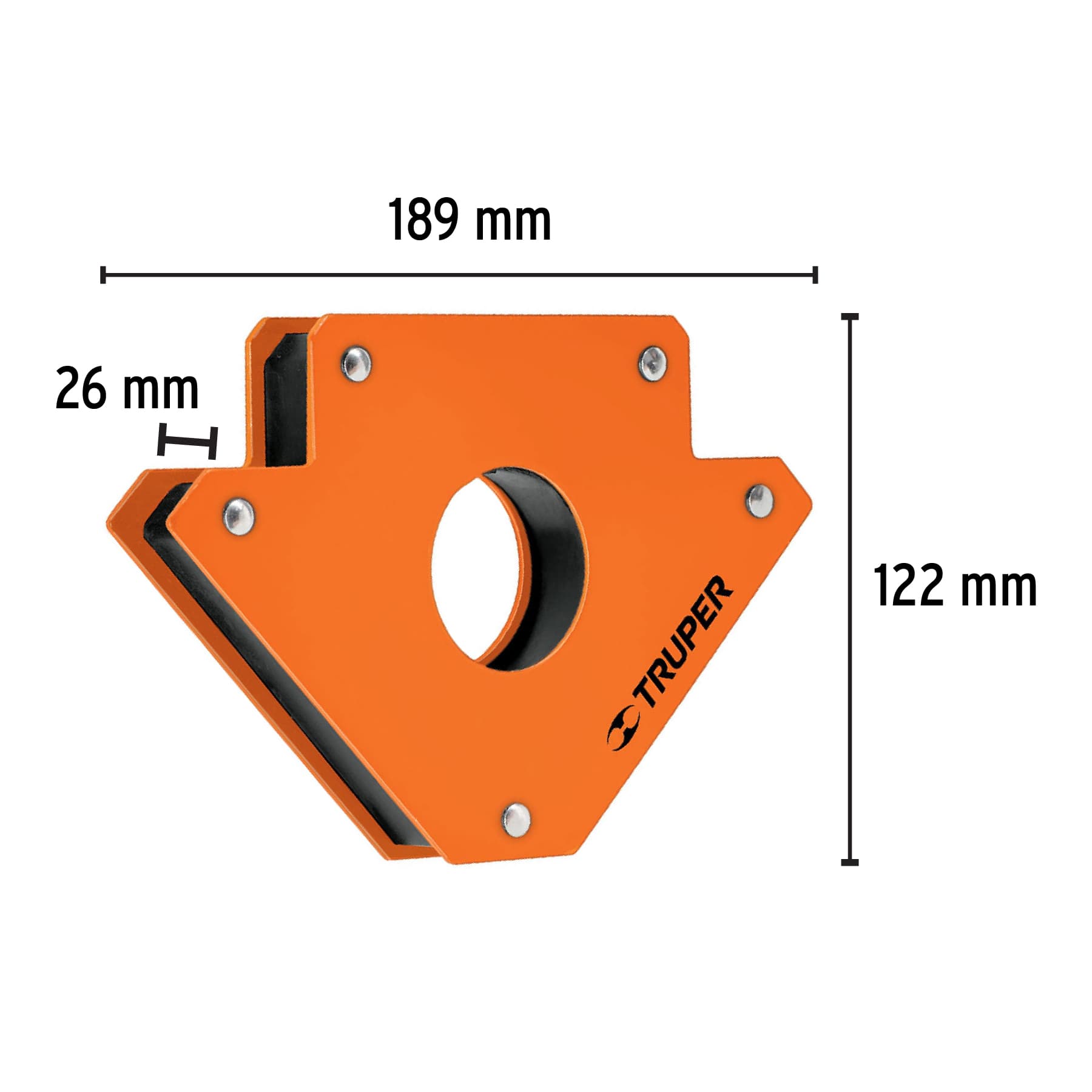 Escuadra magnética 5" para soldar, capacidad 34 kg, Truper