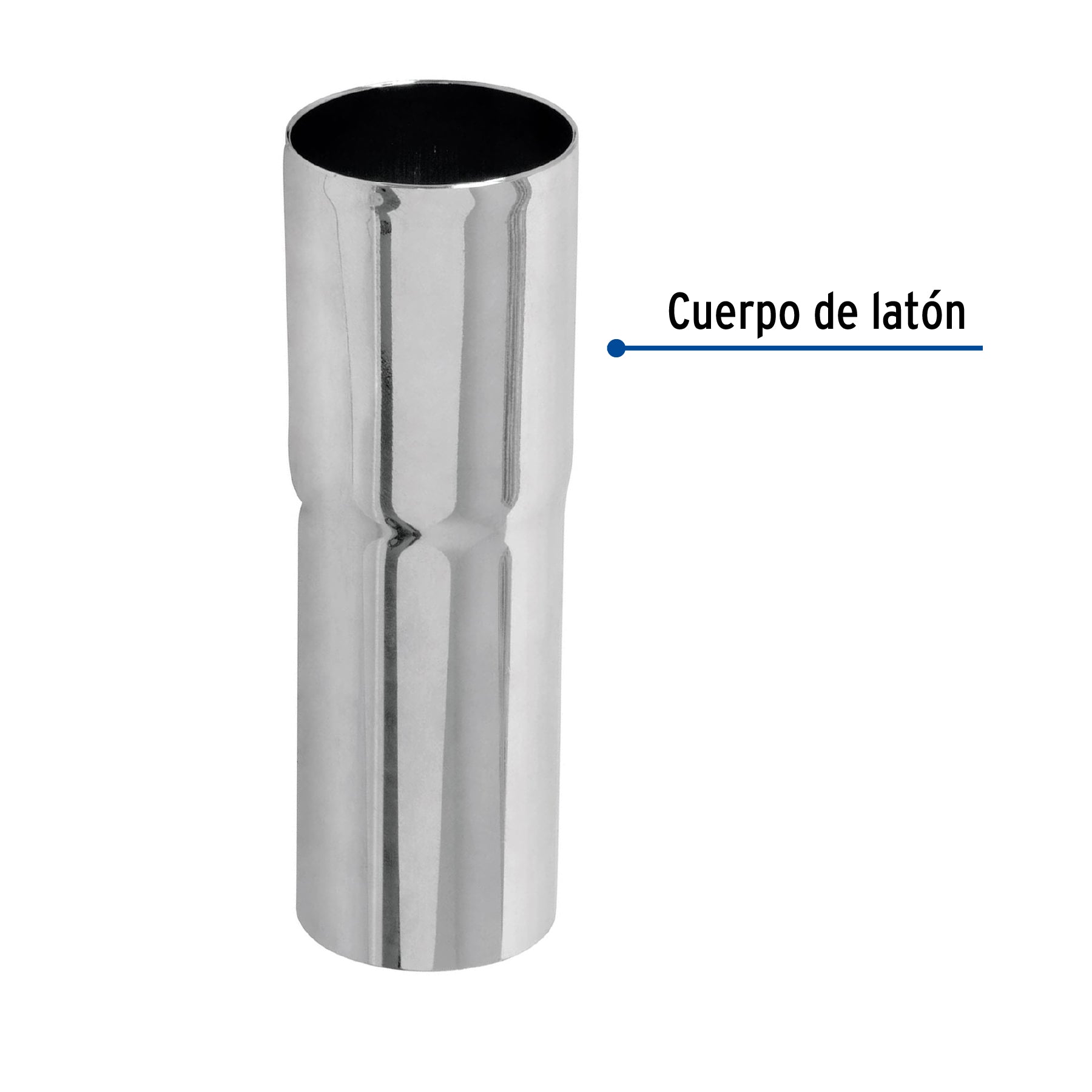 Extensión 10 cm latón cromado para contra de lavabo, 1-1/4"
