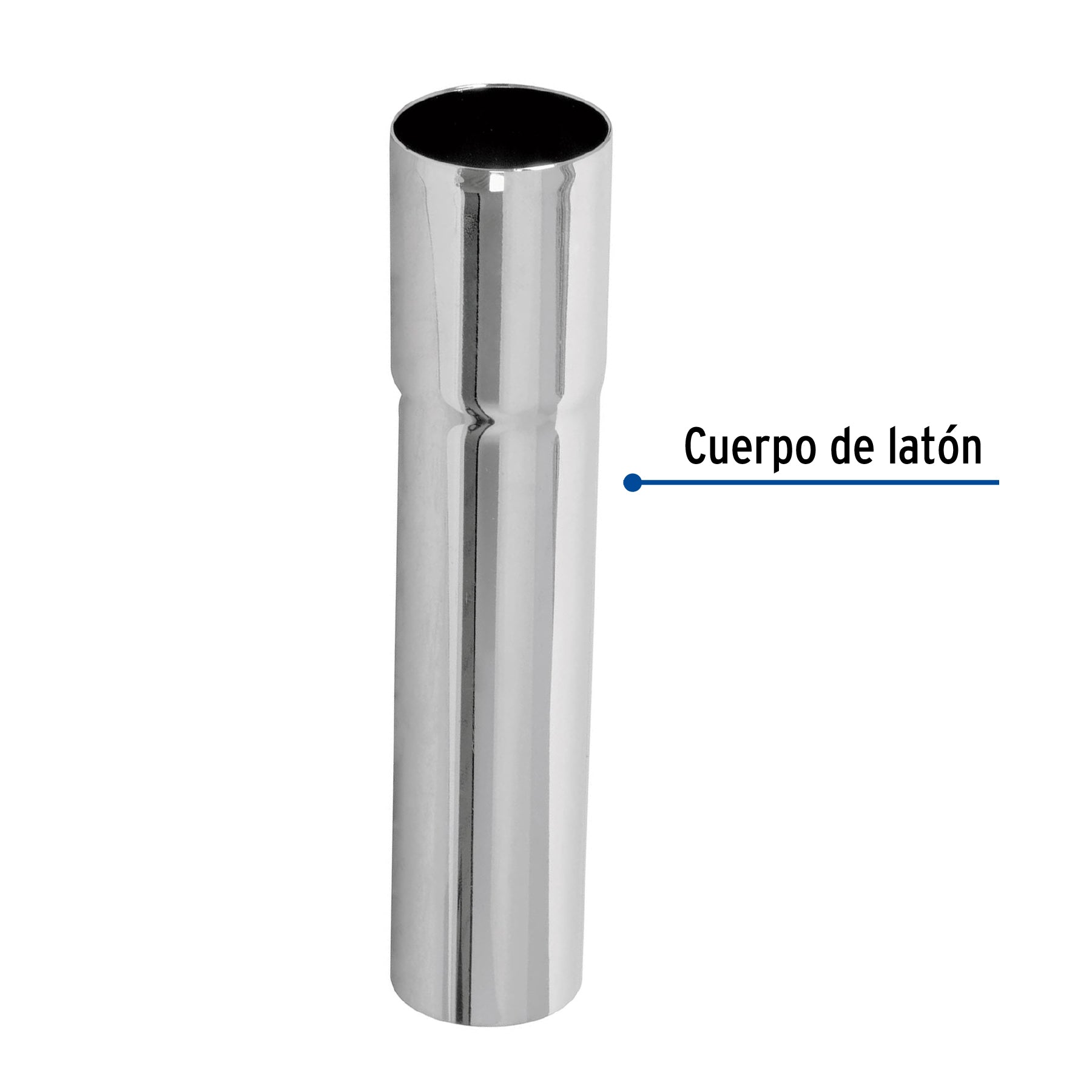 Extensión 15 cm latón cromado para contra de lavabo, 1-1/4"