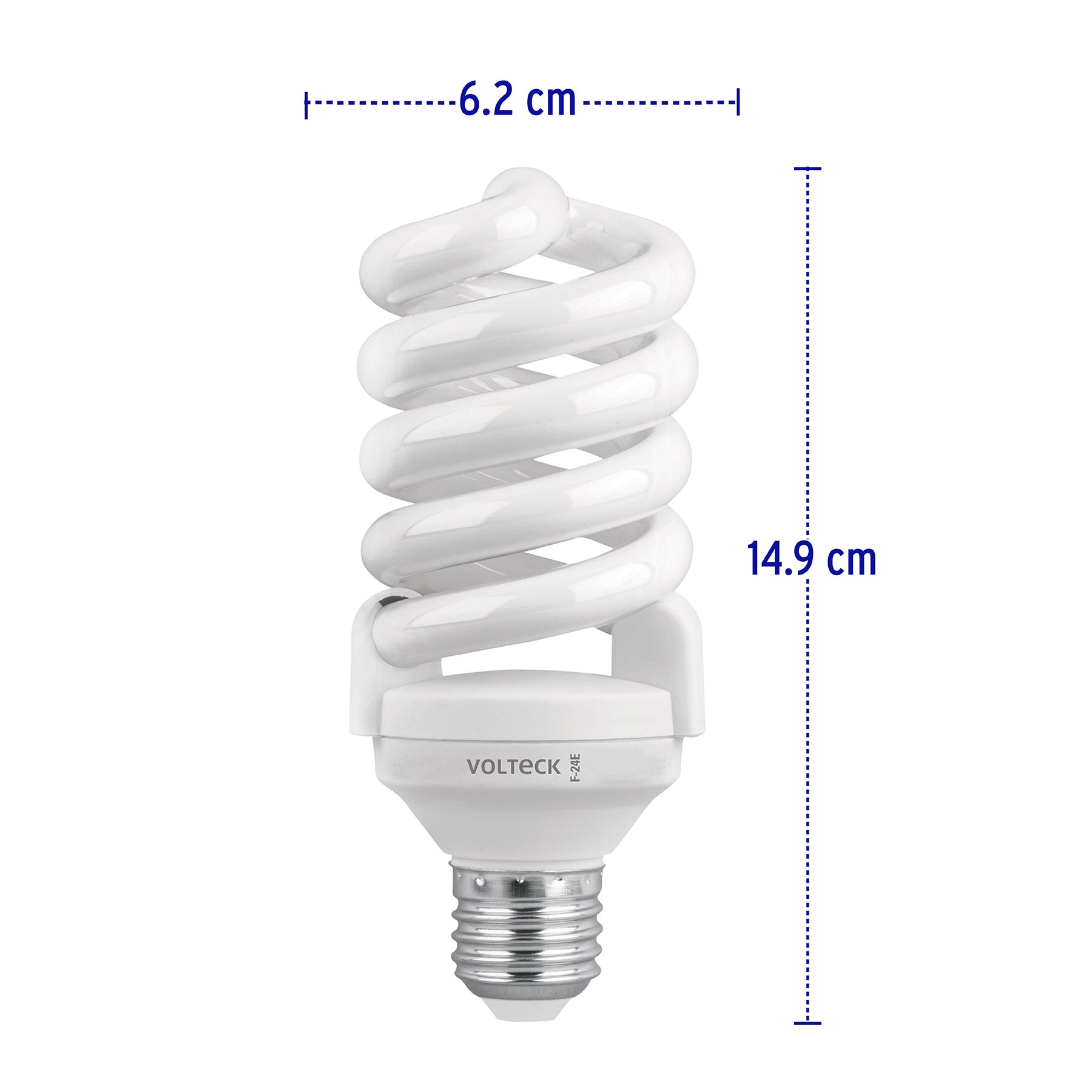 Pack 2 lámparas espiral T4 24 W luz de día, blíster, Volteck