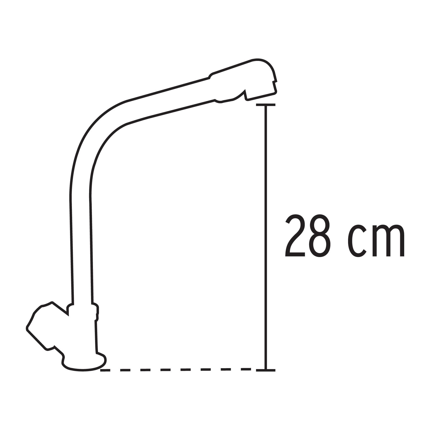 Llave individual fregadero, cuello cobra, hexagonal, BASIC