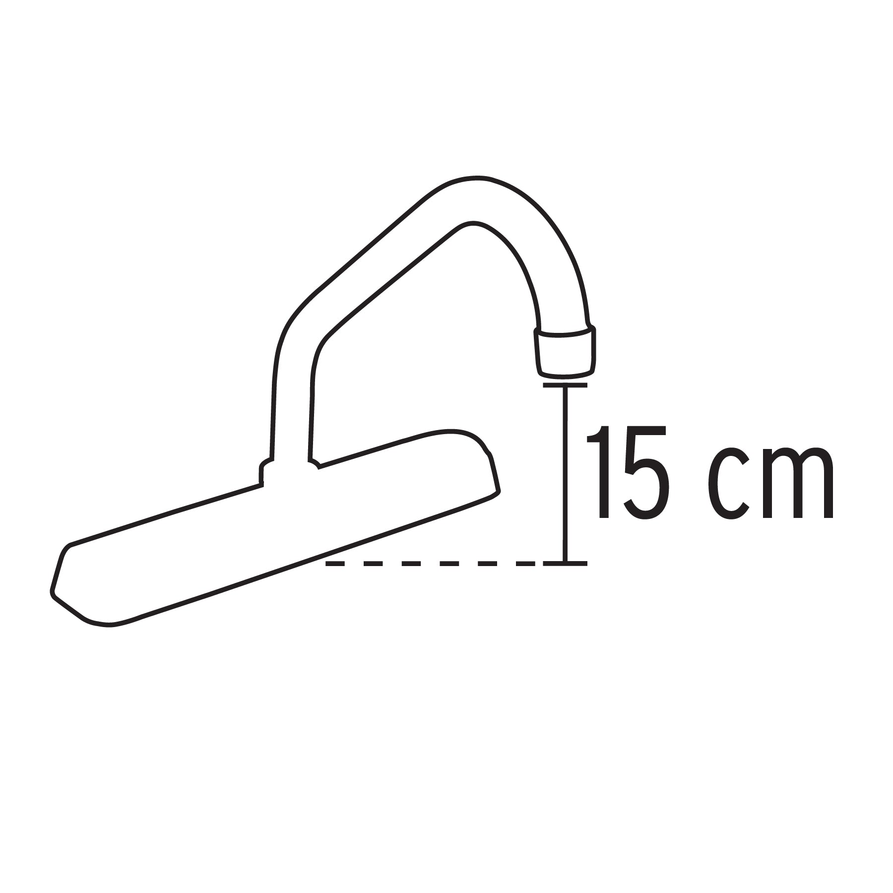 Mezcladora 8" fregadero cromo, cuello corto, cruceta, BASIC