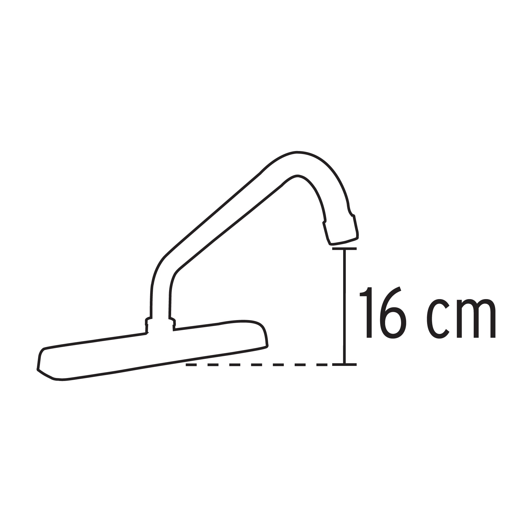 Mezcladora 8" fregadero cromo, cuello largo, cruceta, BASIC