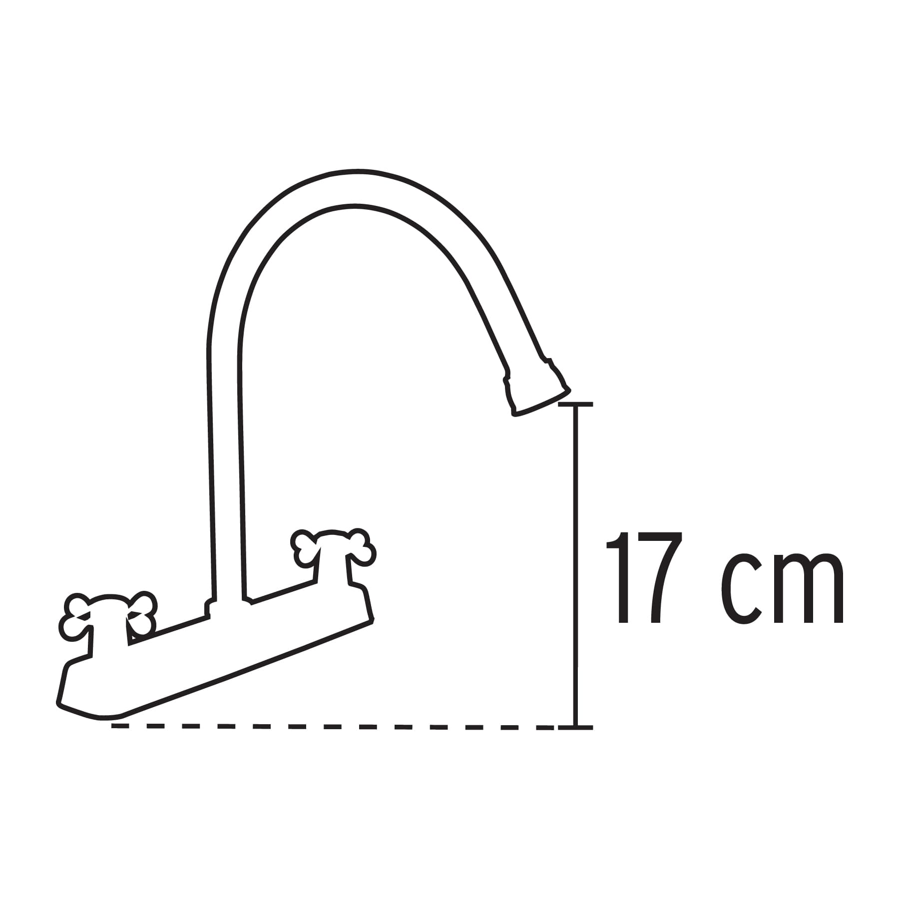 Mezcladora 8" fregadero cromo, cuello curvo, cruceta, BASIC