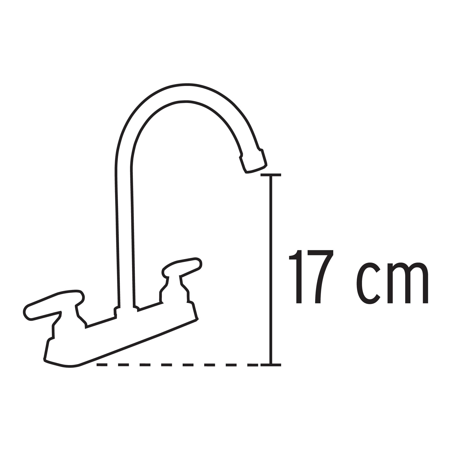 Mezcladora 8" fregadero cromo, cuello curvo, cono, BASIC