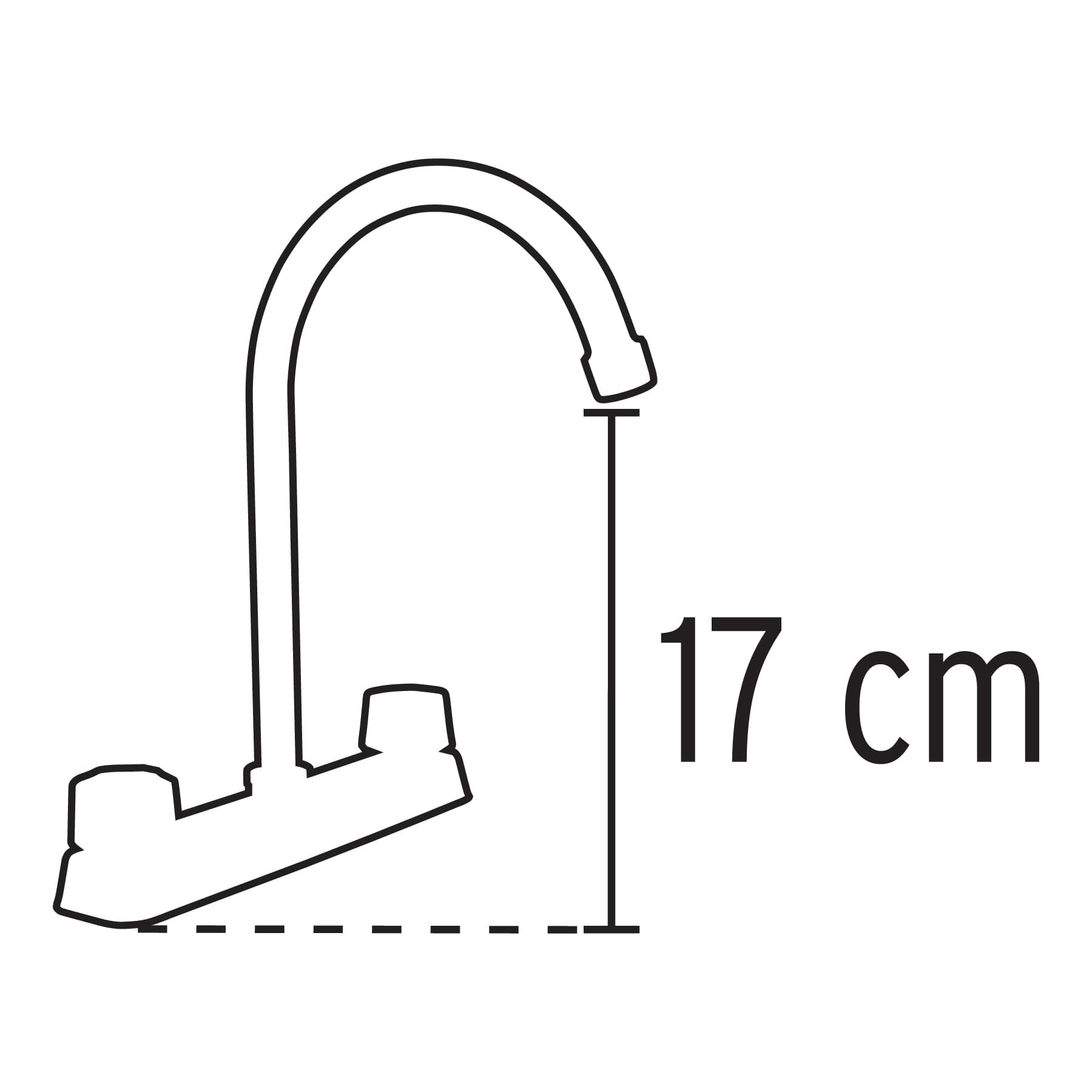 Mezcladora 8" fregadero cromo, cuello curvo, palanca, BASIC