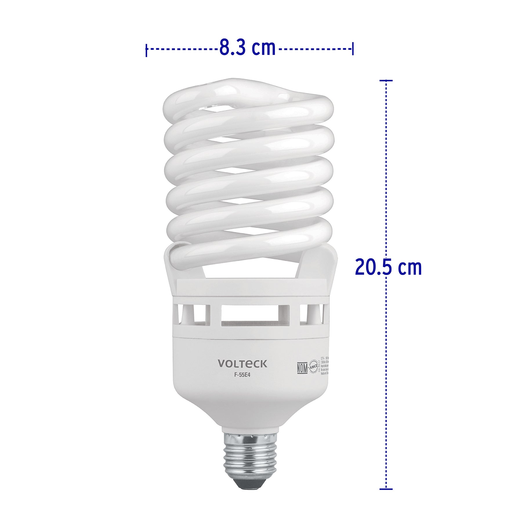 Lámpara espiral T4 55 W alta potencia luz de día, caja