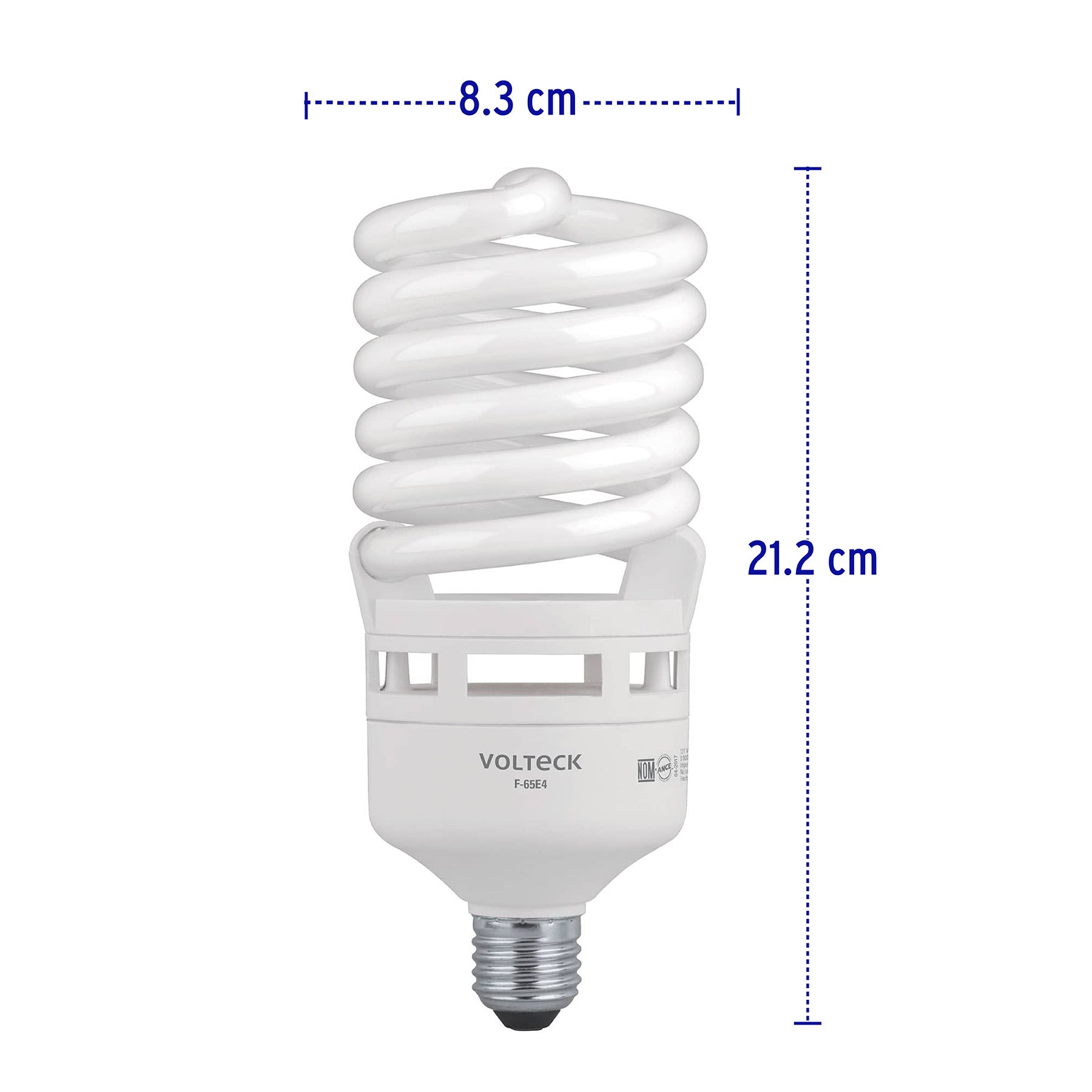 Lámpara espiral T4 65 W alta potencia luz de día, caja
