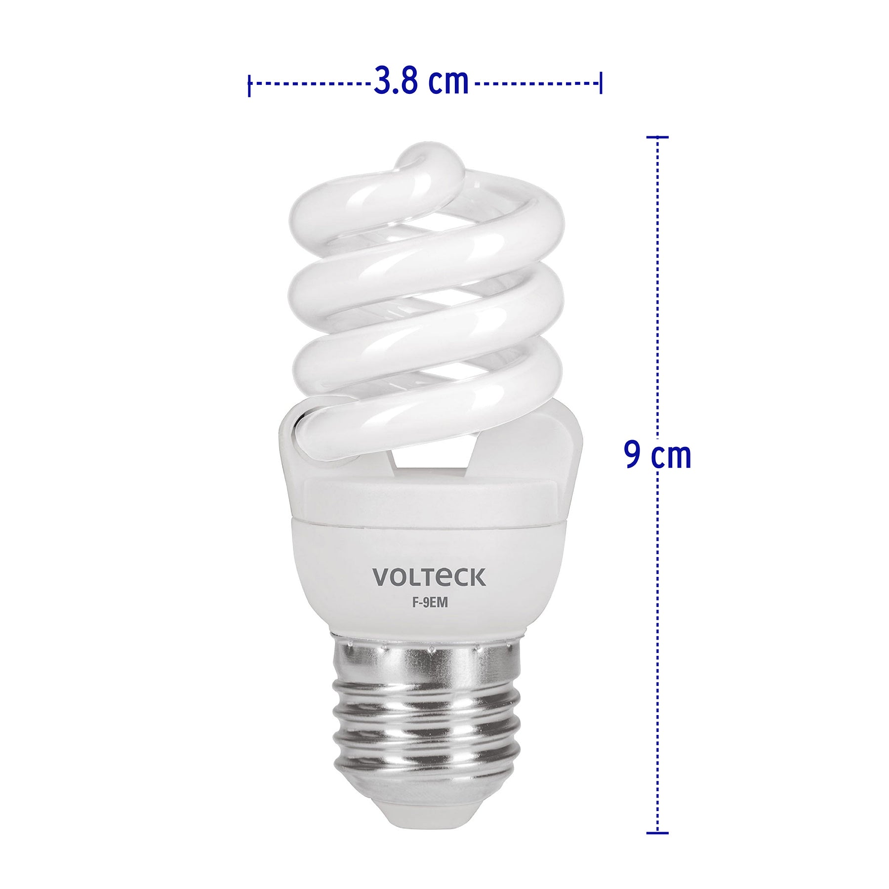 Pack de 4 lámparas espiral mini T2 9 W luz de día, en caja