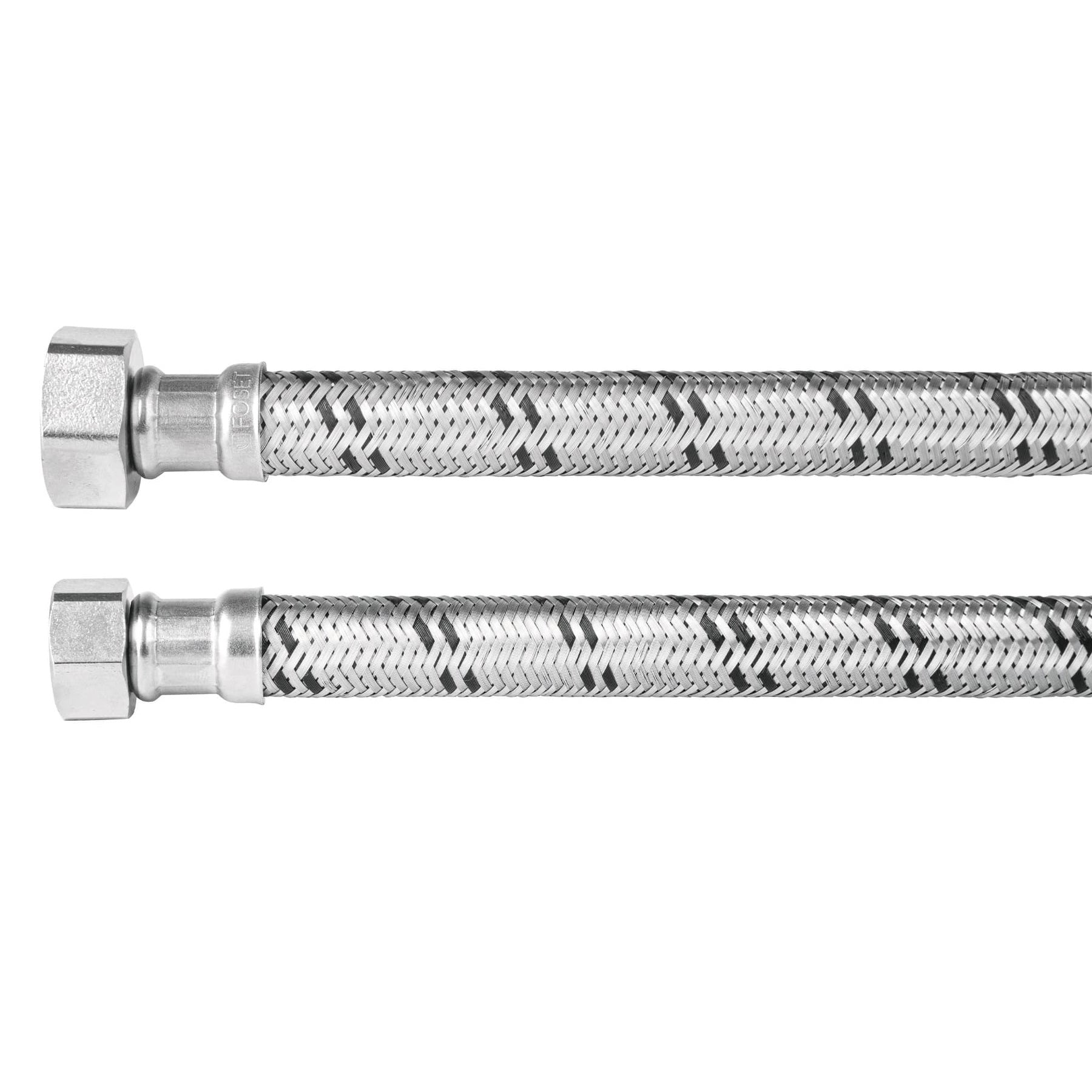 Manguera para boiler, acero inoxidable 1/2"x3/4", 80 cm, Foset