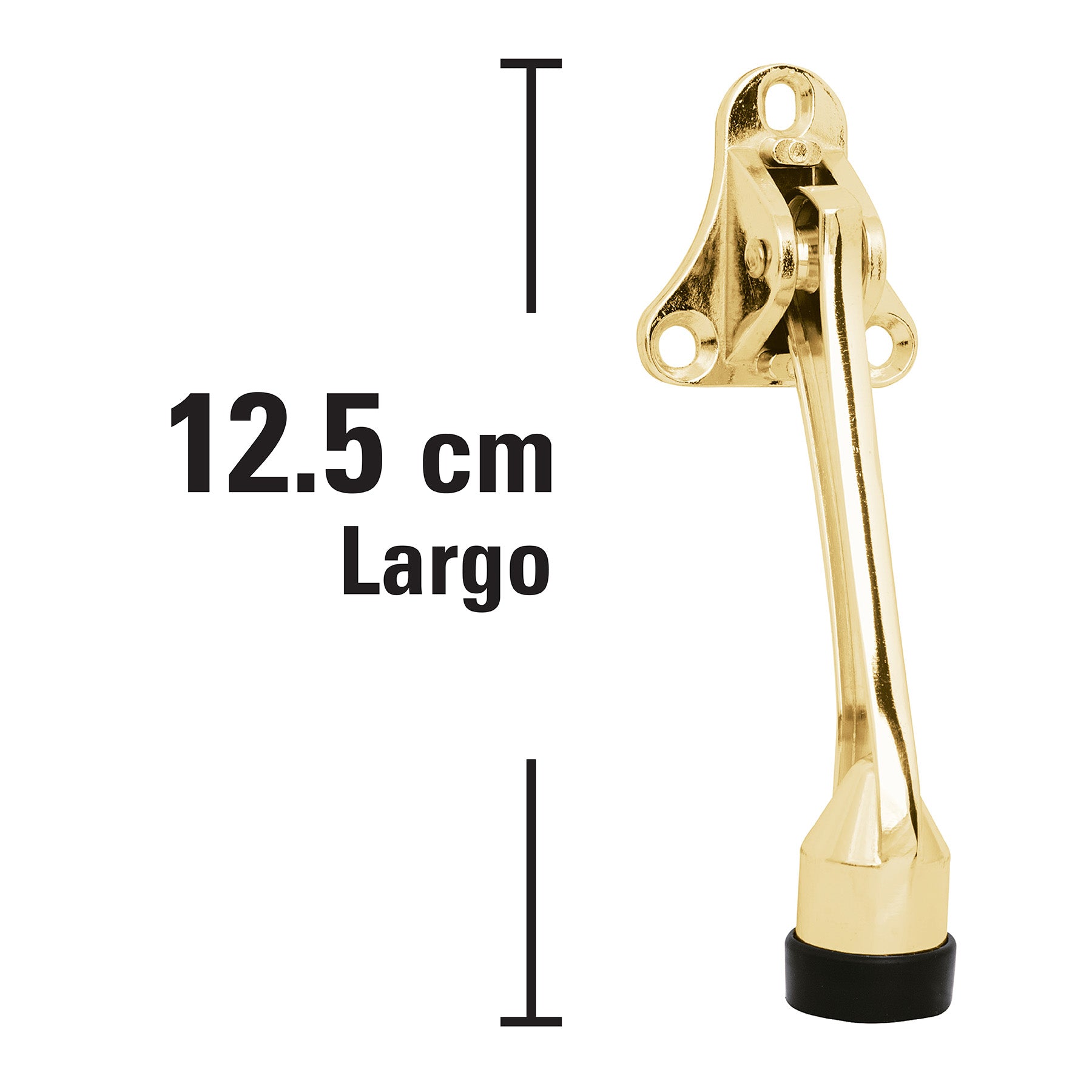 Fijapuerta metálico, acabado latón, Hermex