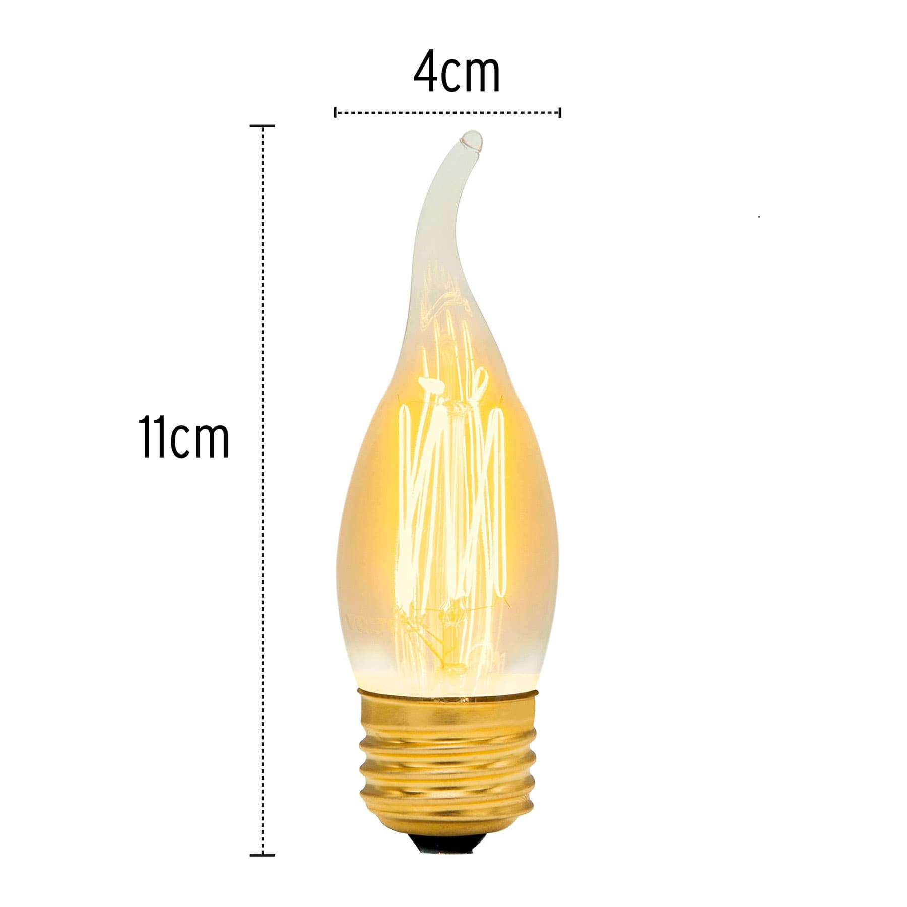 Lámpara incandescente vintage 40 W tipo flama, Volteck
