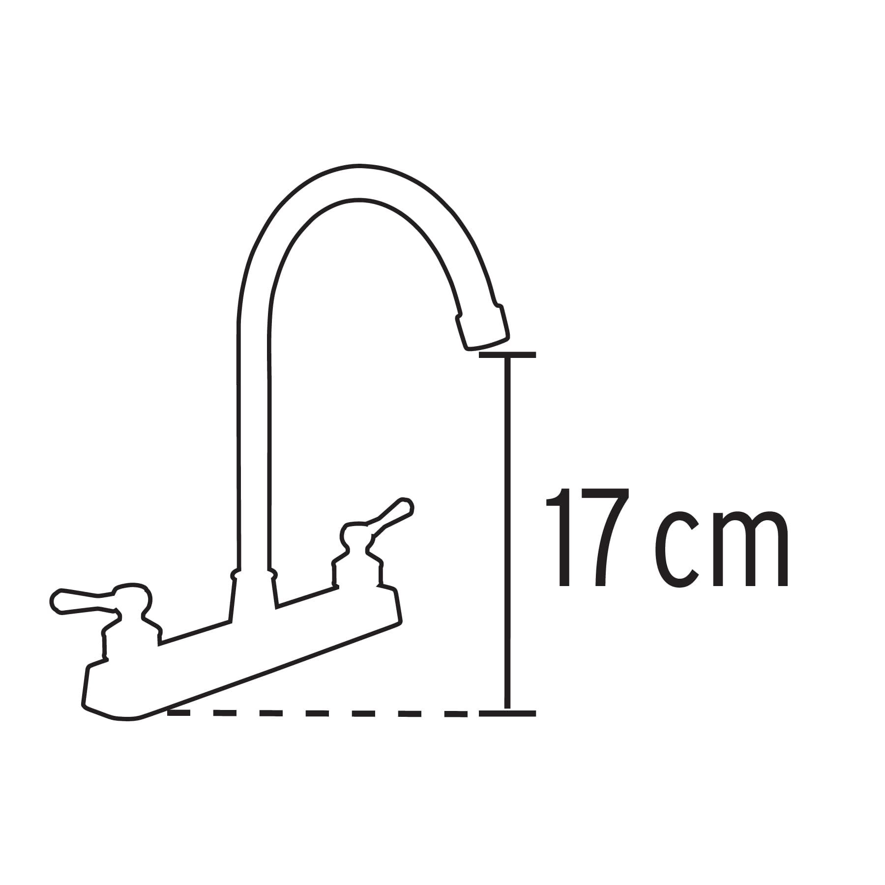 Mezcladora 8" fregadero, ABS, cuello curvo, palanca, BASIC