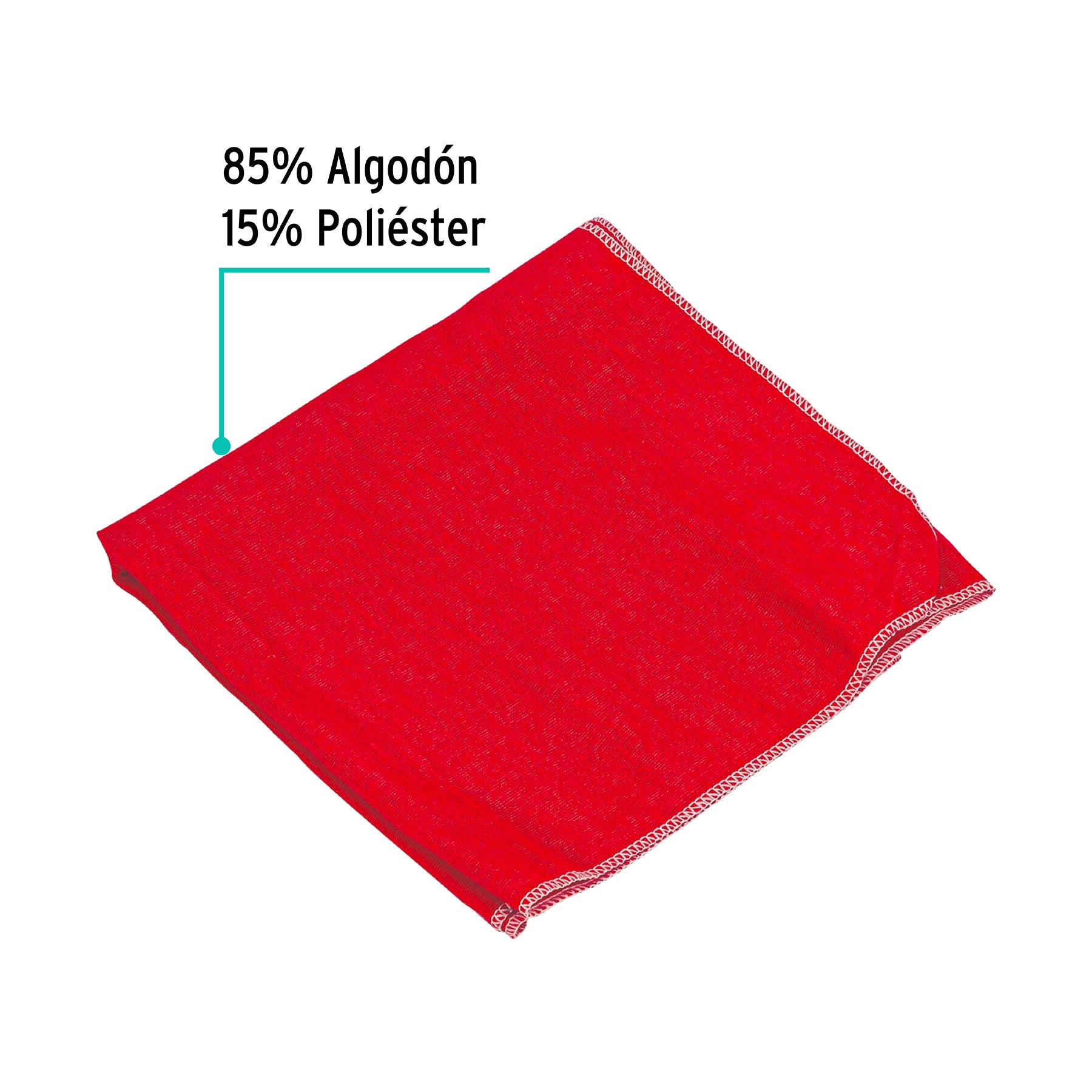 Franela roja de algodón de 1 m, Klintek