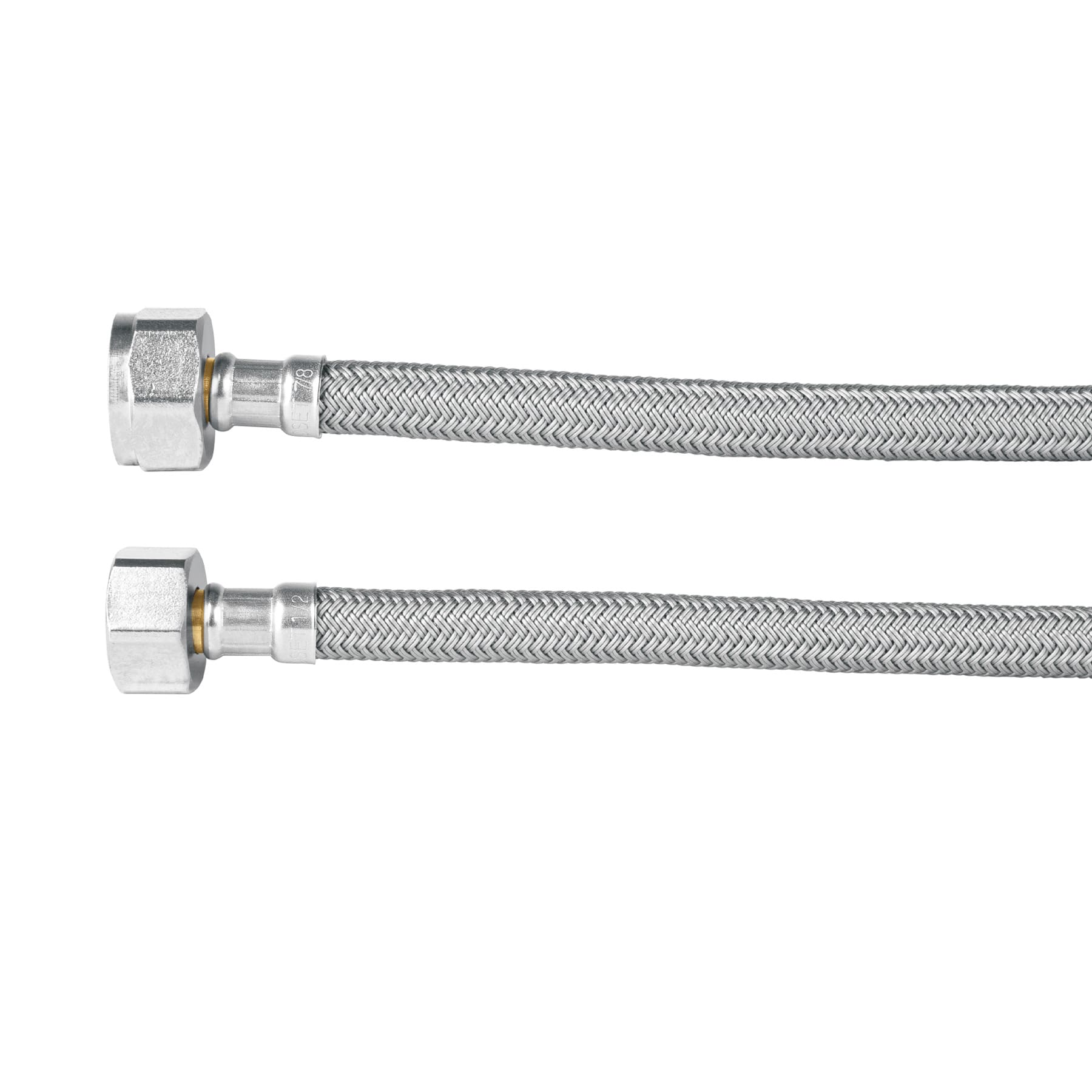 Manguera para WC, vinilo gris, 1/2" x 7/8", 35 cm