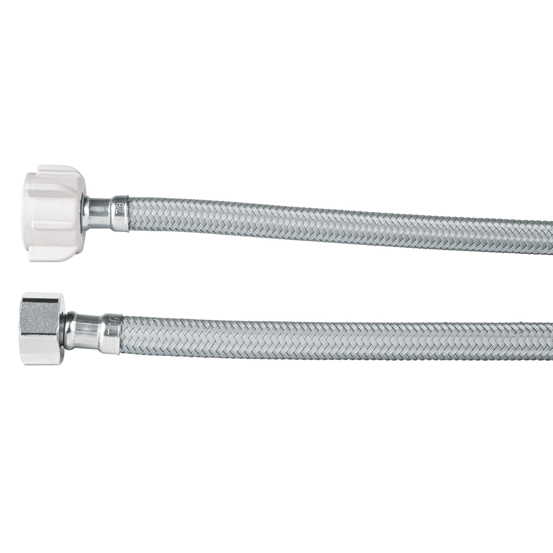 Manguera para WC, vinilo gris, 1/2"x7/8", 35cm, plástico/latón