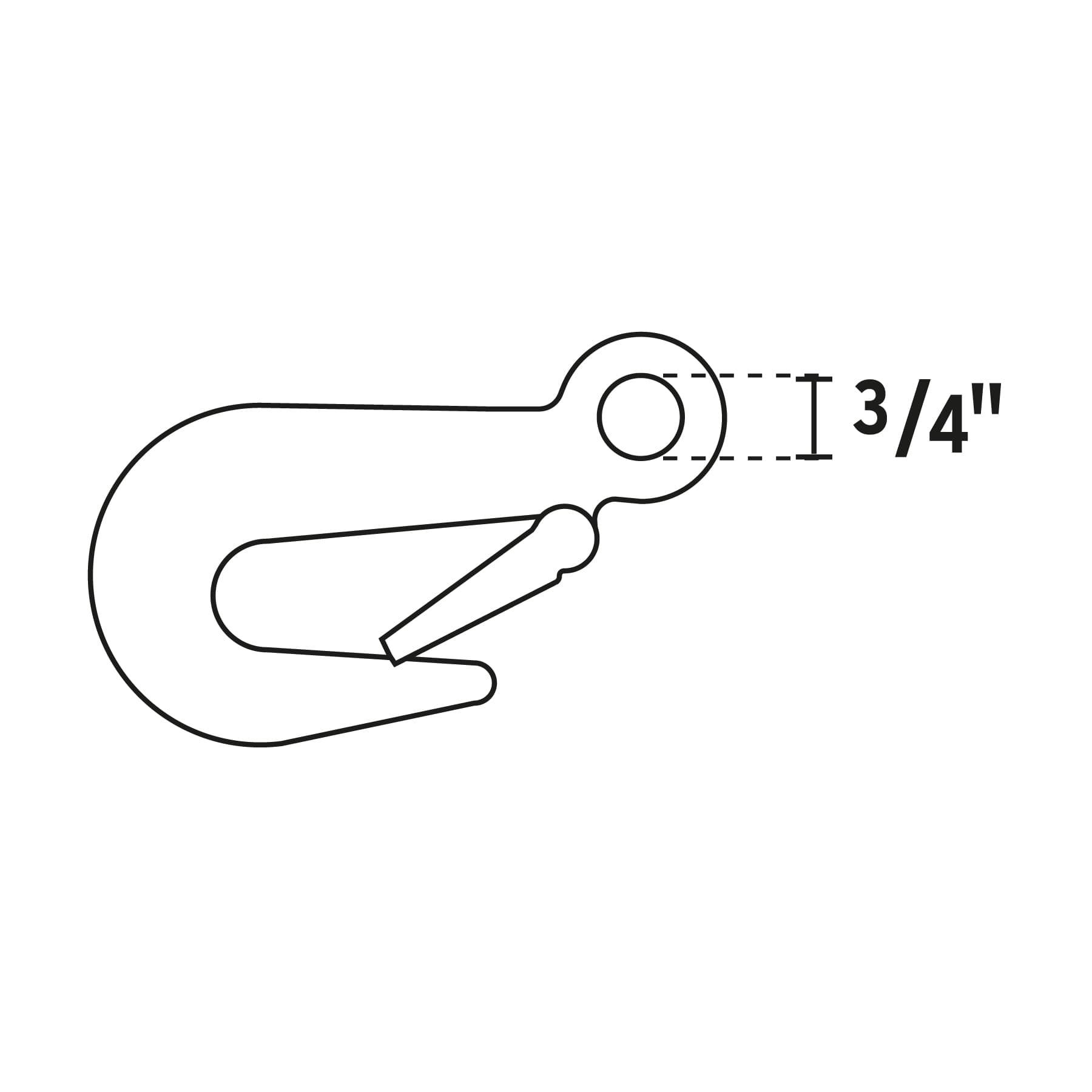 Gancho eslinga de acero forjado 3/4", carga 500 kg, Fiero