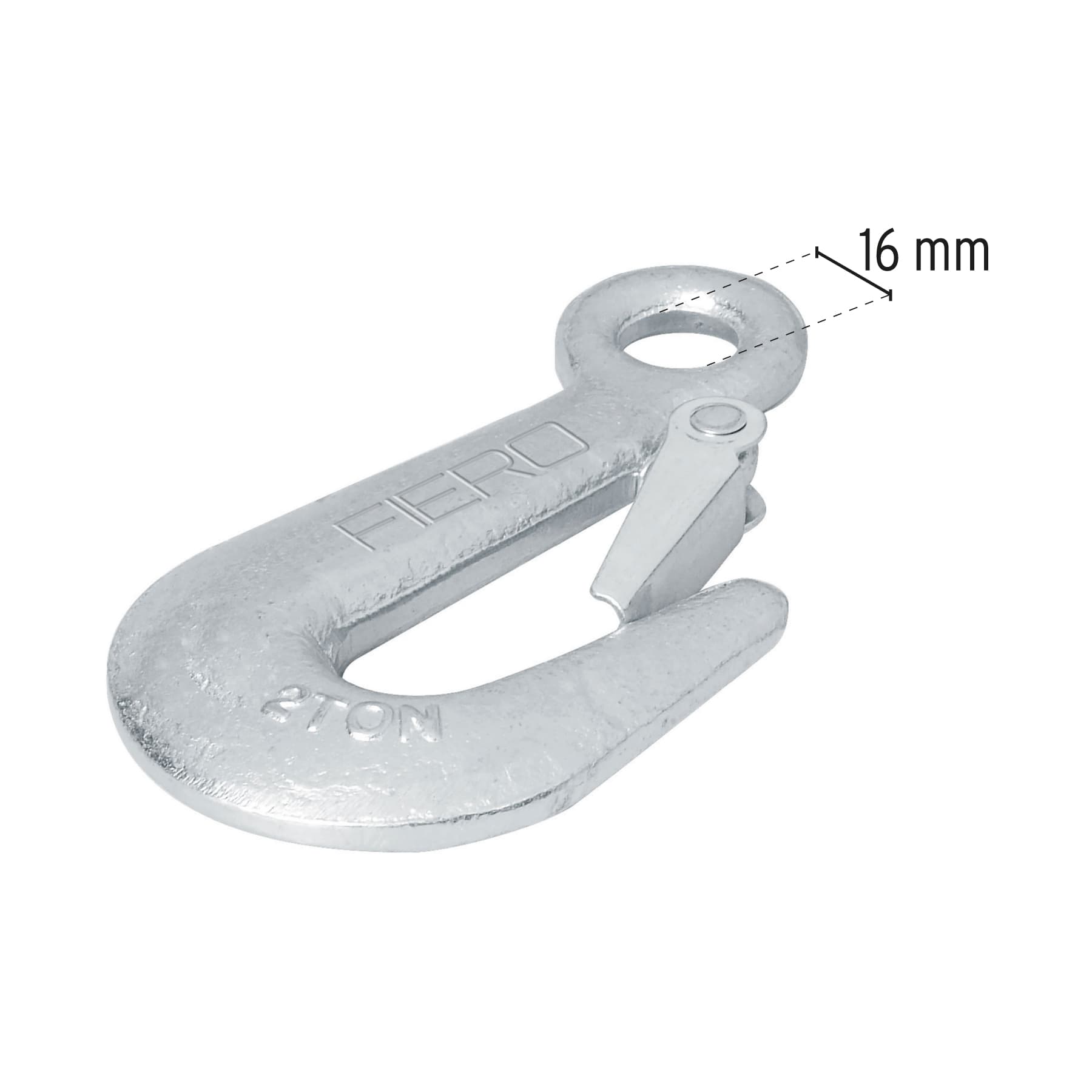 Gancho eslinga de acero forjado 5/8", carga 2000 kg, Fiero