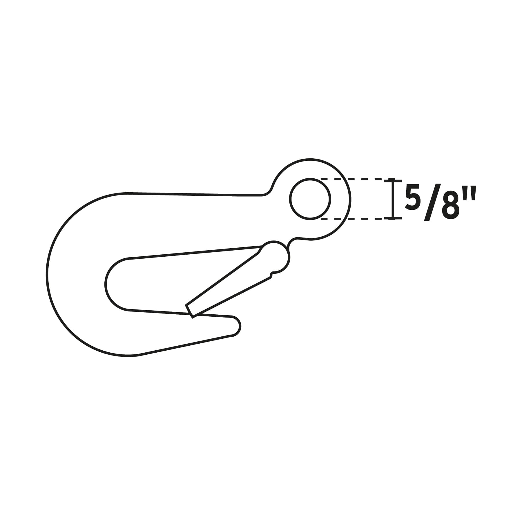 Gancho eslinga de acero forjado 5/8", carga 1500 kg, Fiero