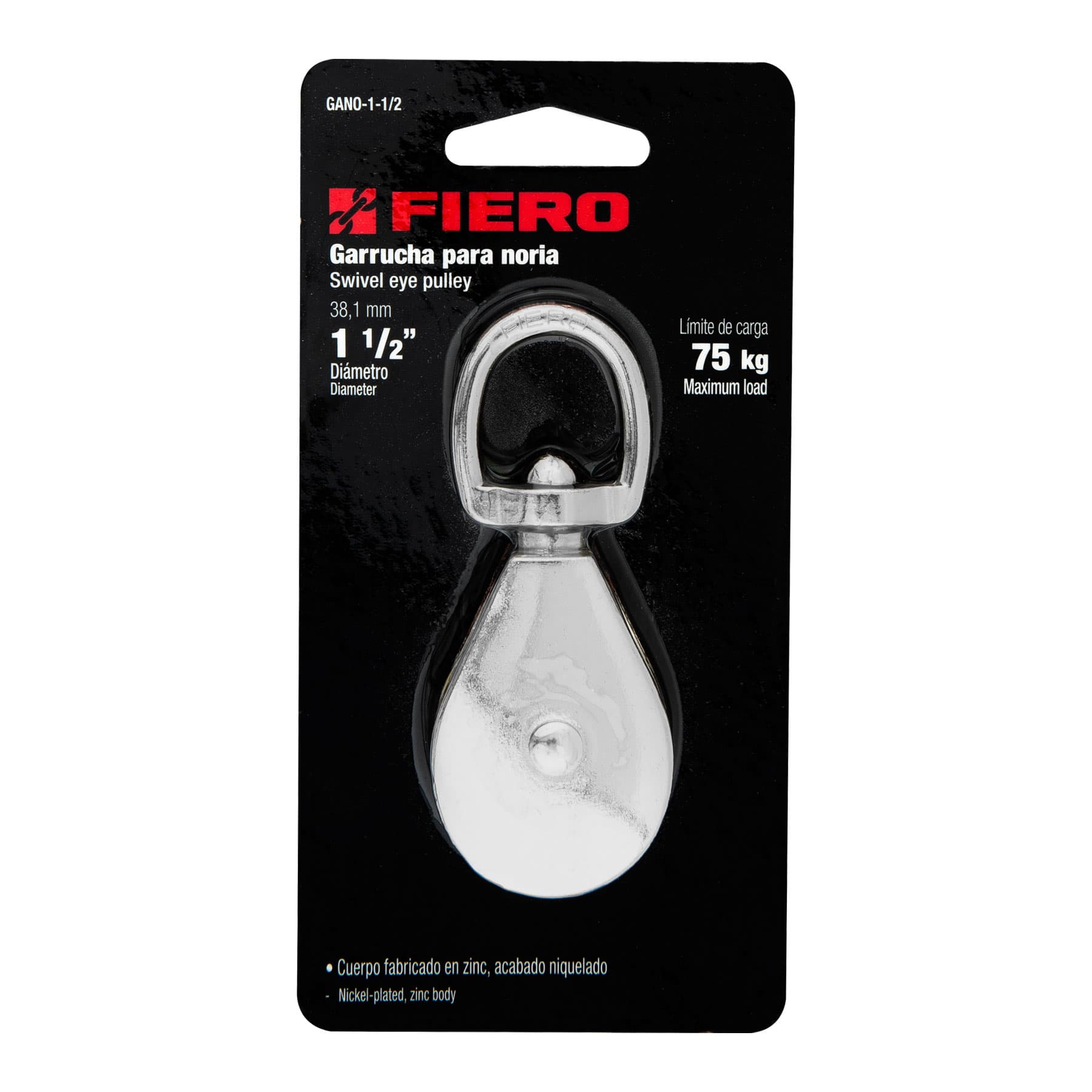 Garrucha metálica para noria de 1-1/2", Fiero