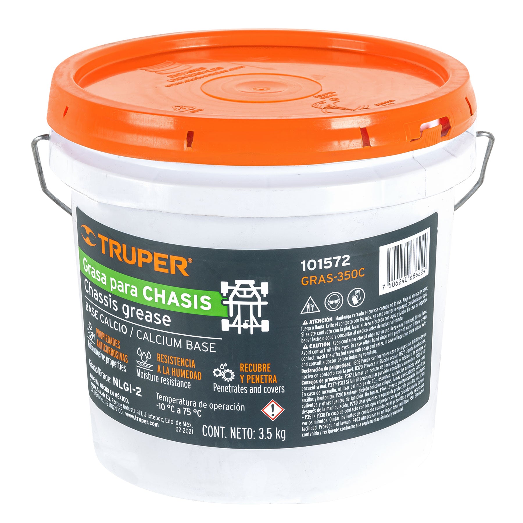 Grasa lubricante para chasis, base calcio, 3.5 kg, Truper