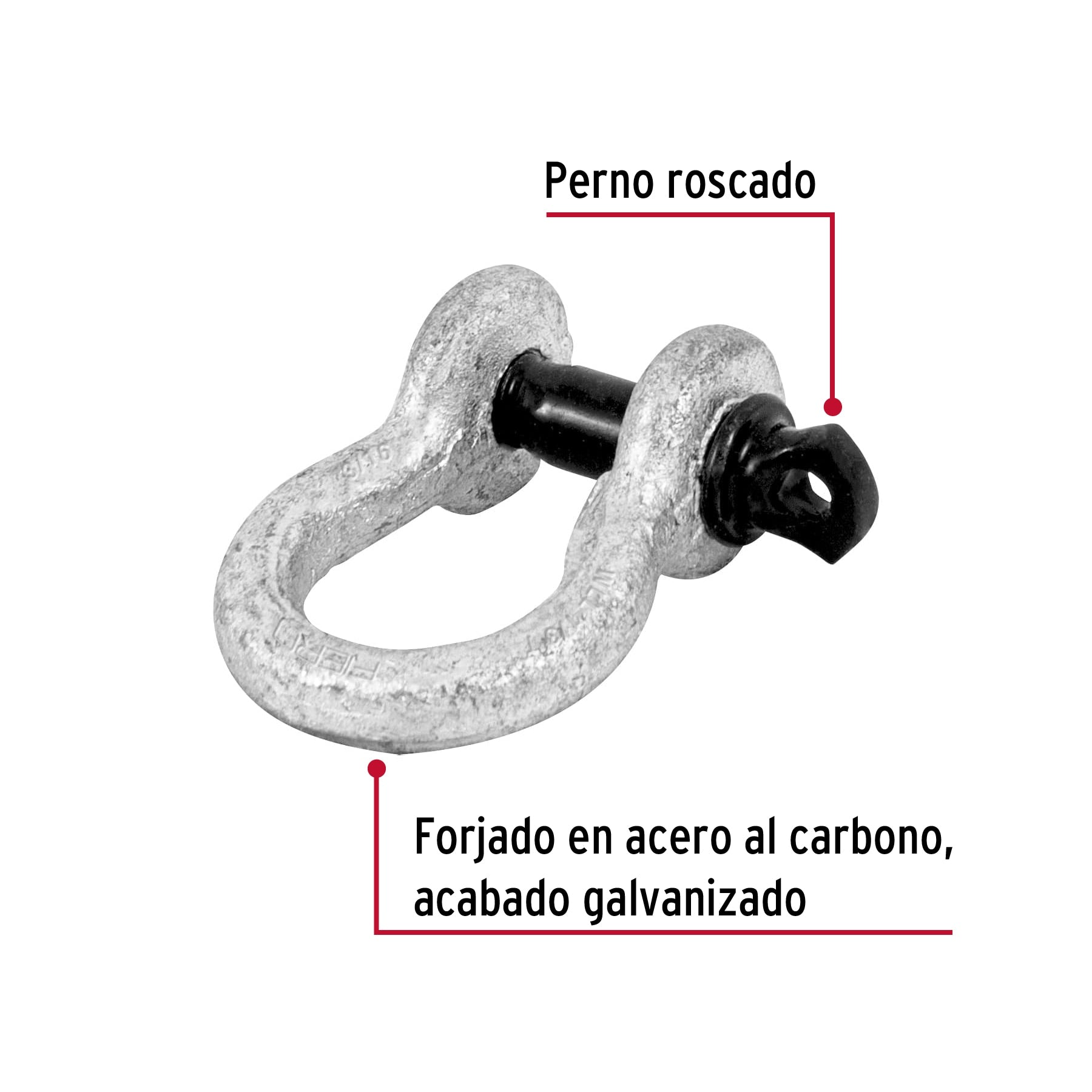 Grillete de acero forjado 3/16", Fiero