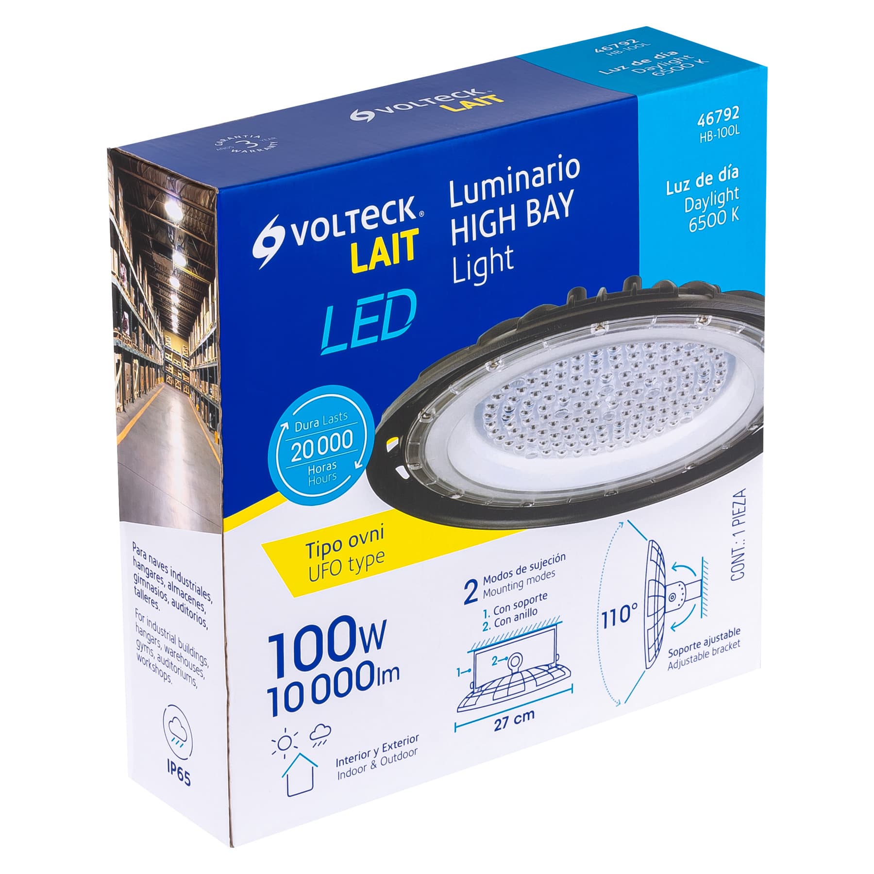 Luminario de LED 100 W High Bay, Volteck