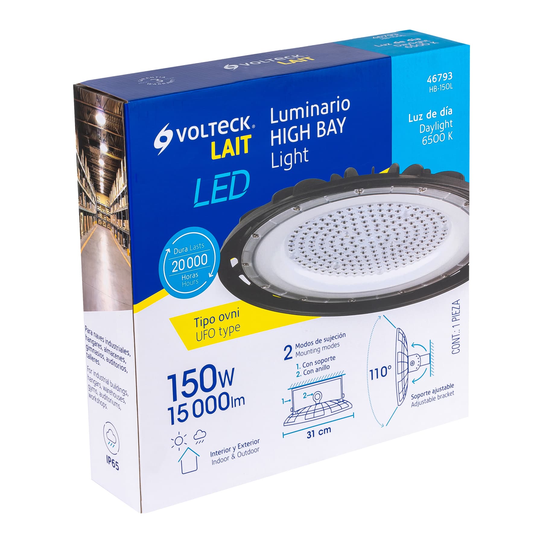Luminario de LED 150 W High Bay, Volteck