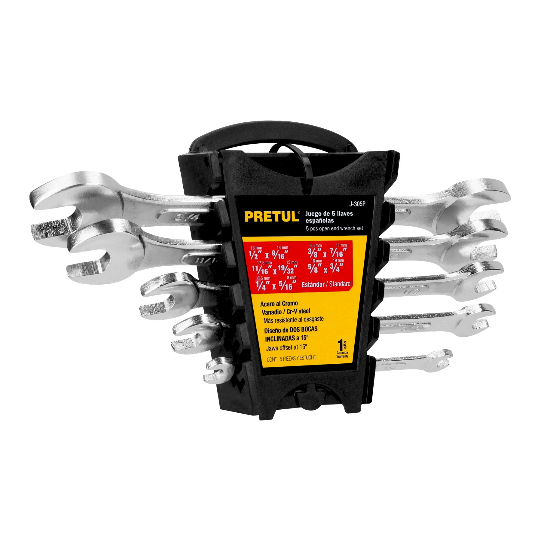 Juego de 5 llaves españolas estándar, Pretul