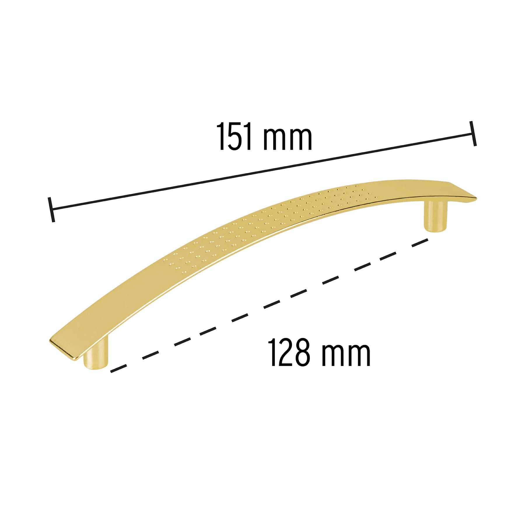 Jaladera de 128mm, línea Contempo latón brillante, Hermex