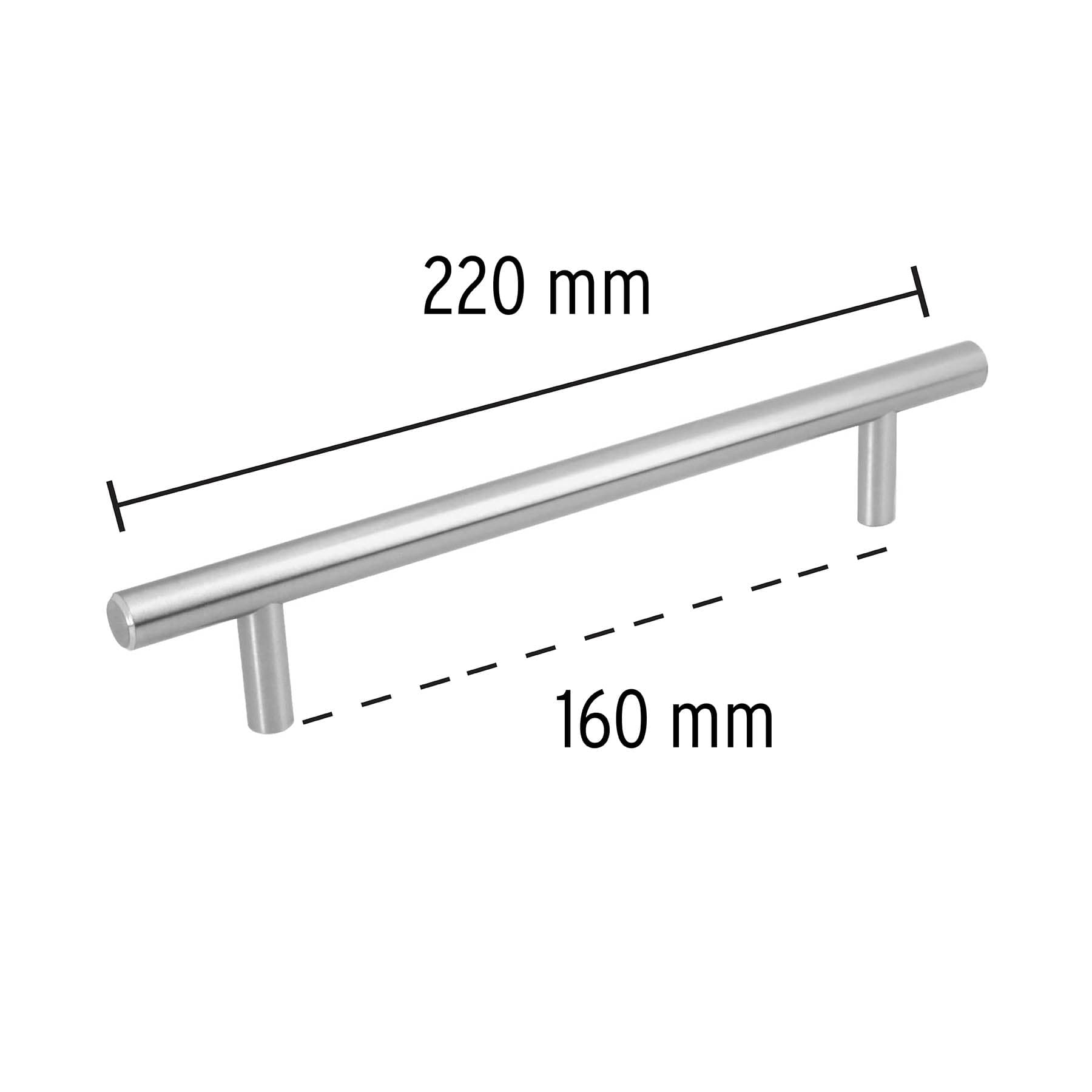 Jaladera de acero, 160mm, línea Cilindro, níquel, Hermex