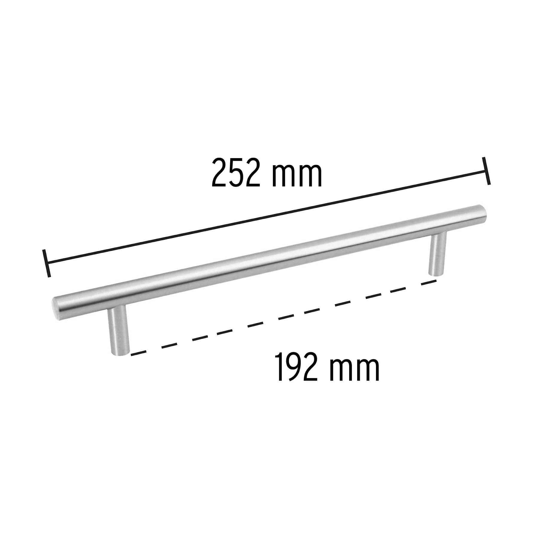 Jaladera de acero, 192mm, línea Cilindro, níquel, Hermex