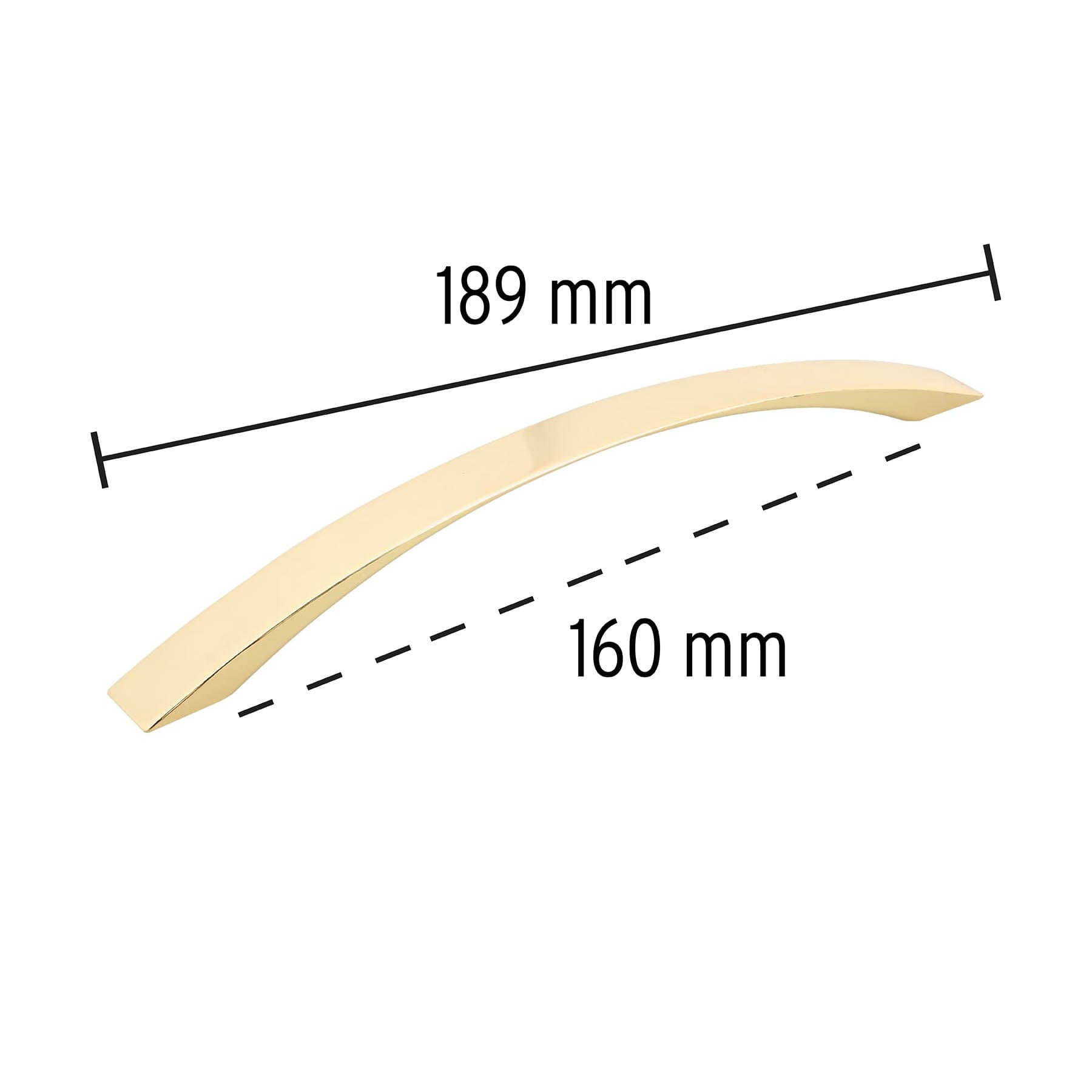 Jaladera de 160mm, línea Moderna, latón brillante, Hermex
