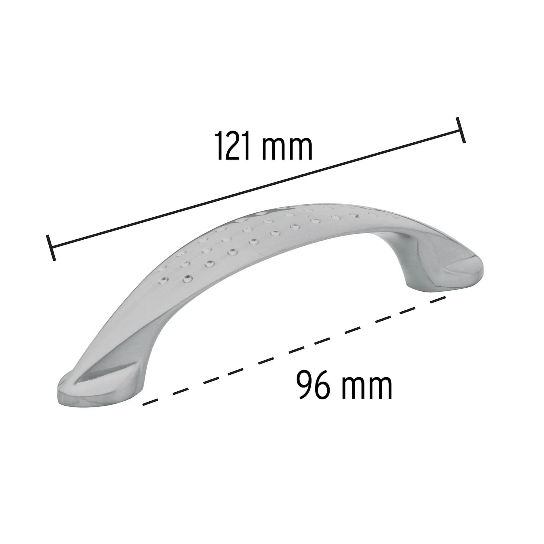 Jaladera de 96mm, línea Elipse, níquel, Hermex